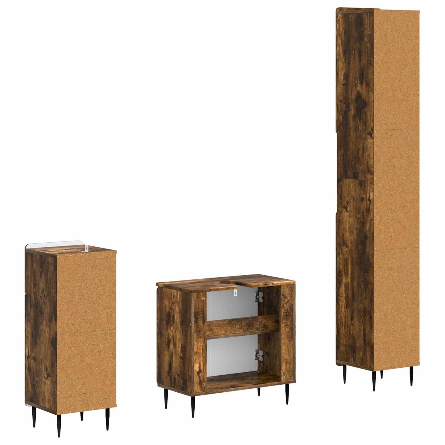 3 Piece Bathroom Cabinet Set ZWOLLE Engineered Wood