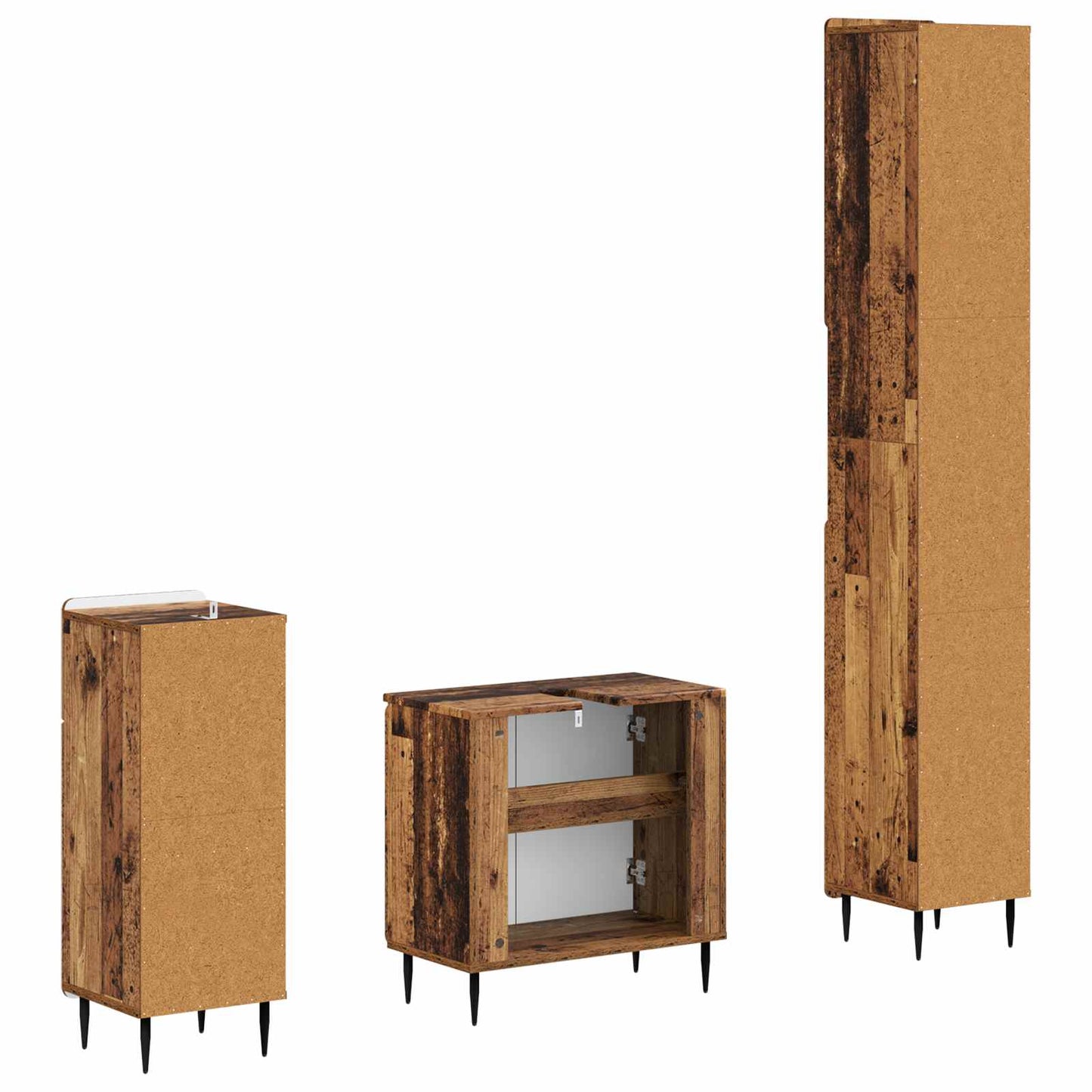 3 Piece Bathroom Cabinet Set ZWOLLE Engineered Wood