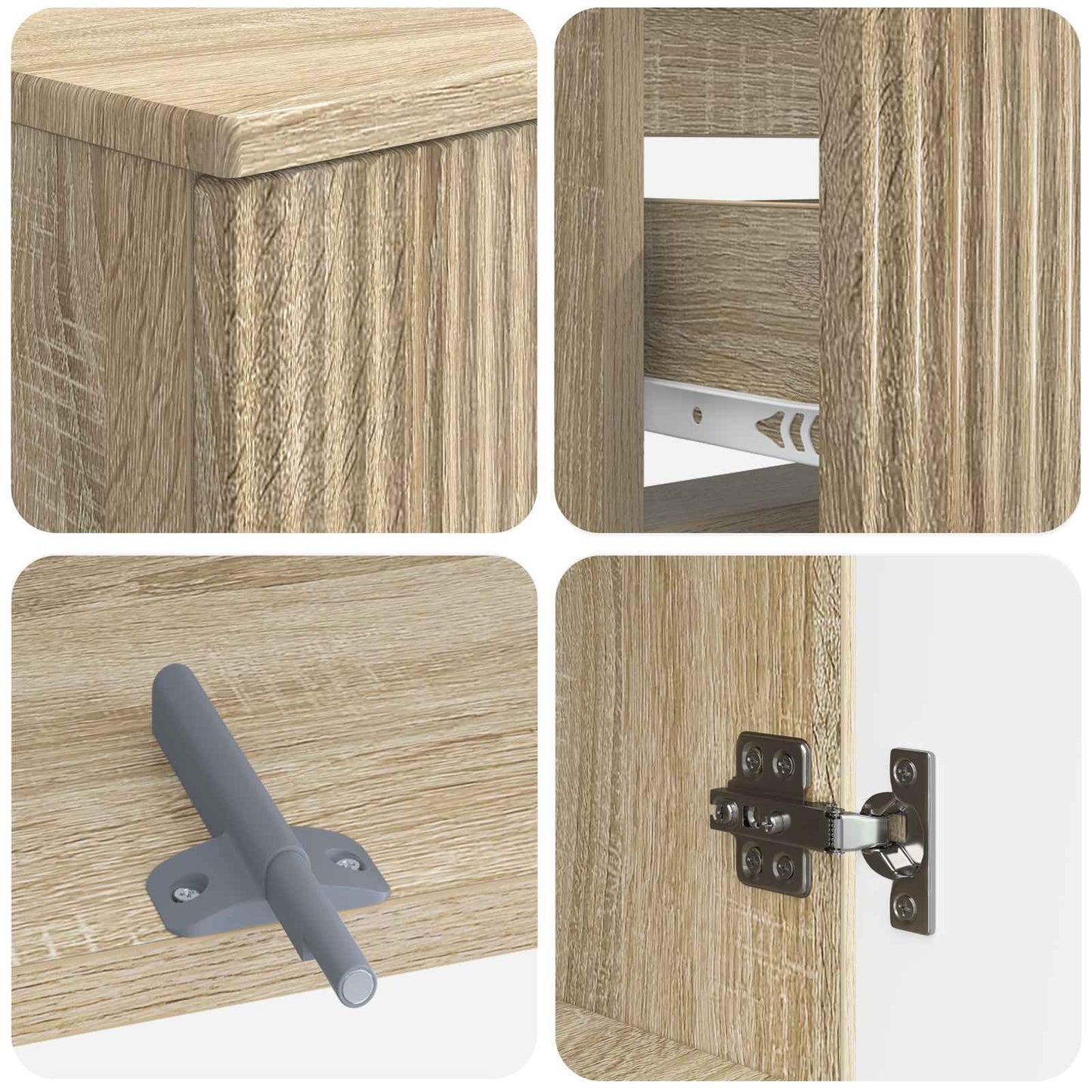 3 Piece Bathroom Cabinet Set ARNHEM Engineered Wood