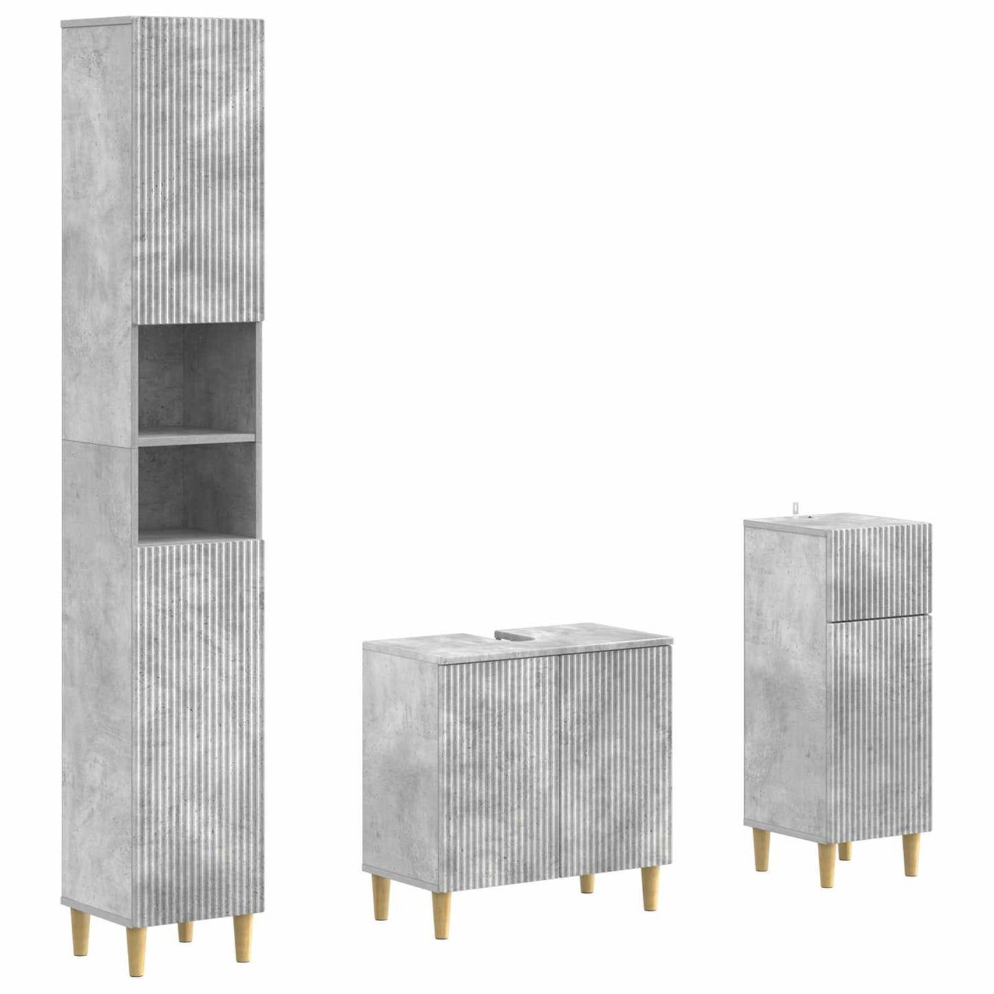 3 Piece Bathroom Cabinet Set ARNHEM Engineered Wood