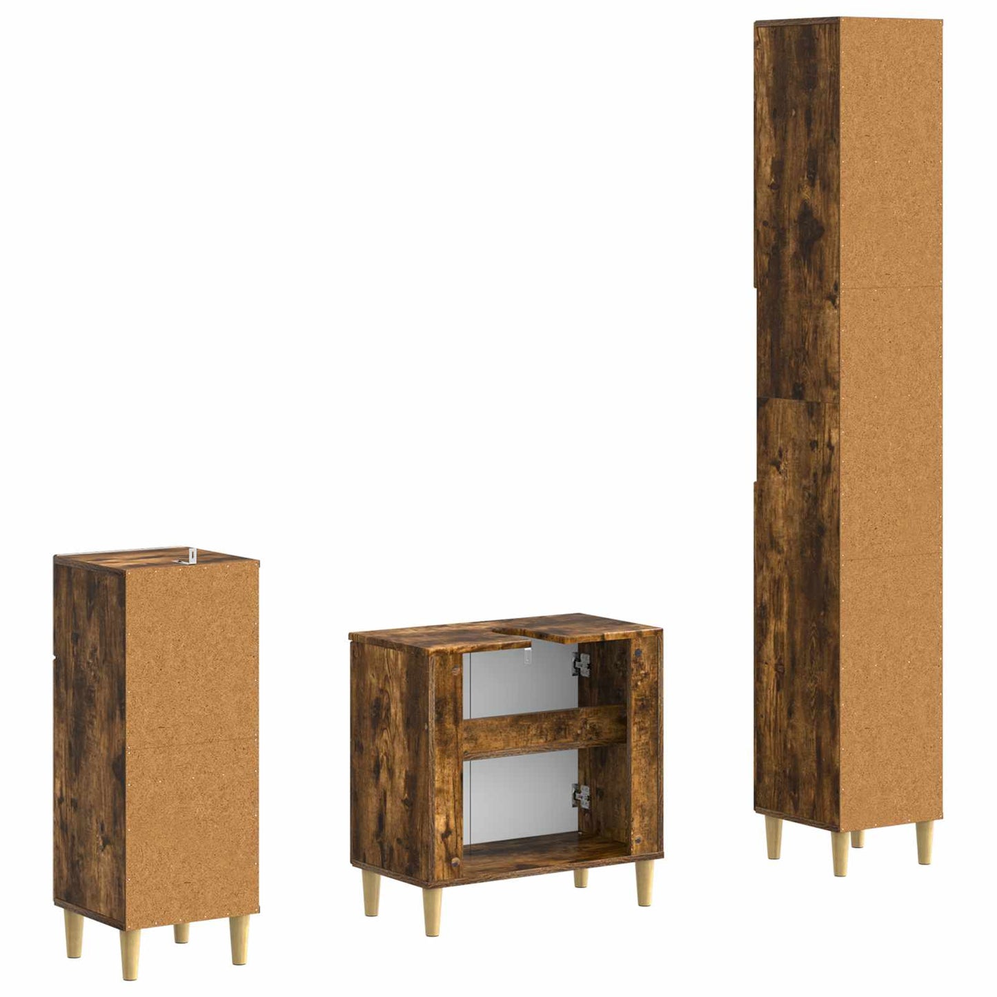 3 Piece Bathroom Cabinet Set ARNHEM Engineered Wood