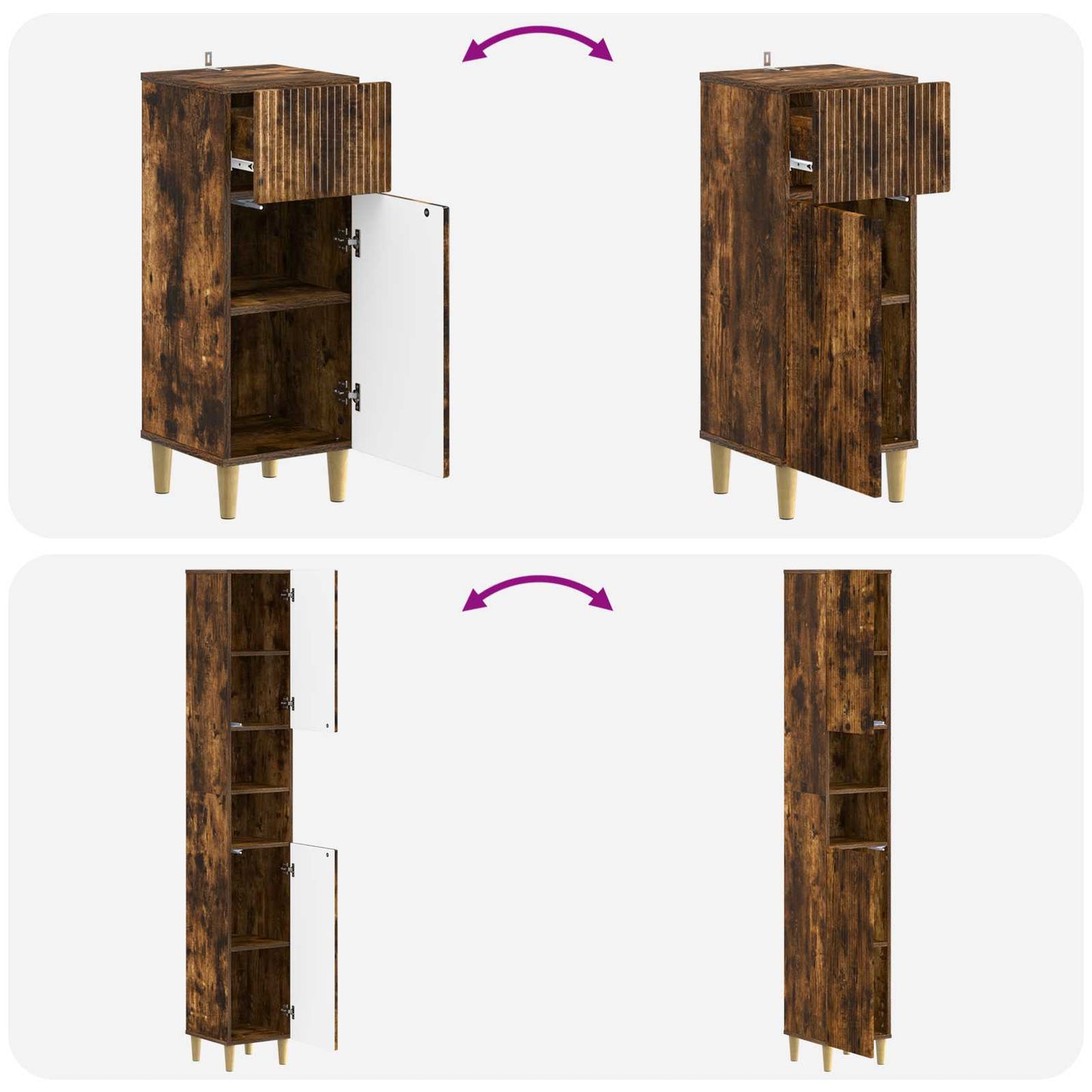 3 Piece Bathroom Cabinet Set ARNHEM Engineered Wood