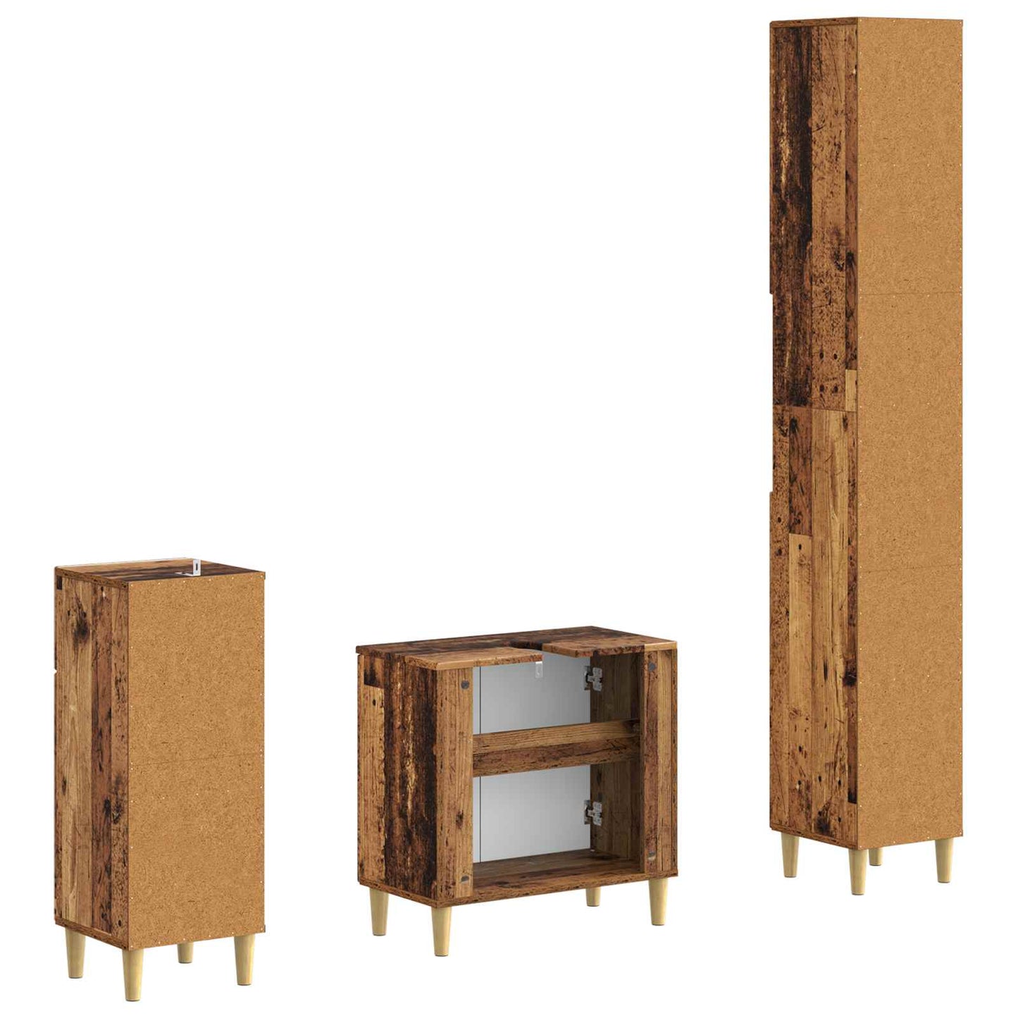3 Piece Bathroom Cabinet Set ARNHEM Engineered Wood