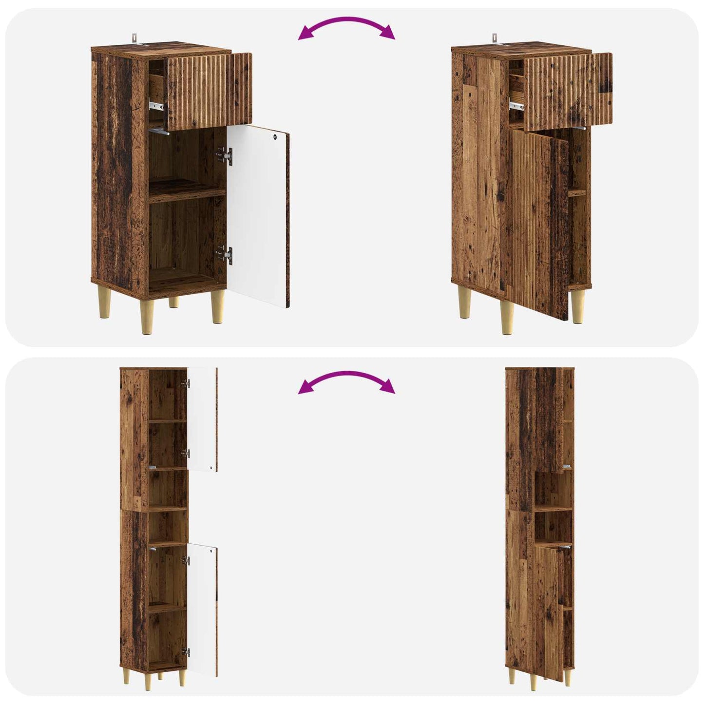 3 Piece Bathroom Cabinet Set ARNHEM Engineered Wood
