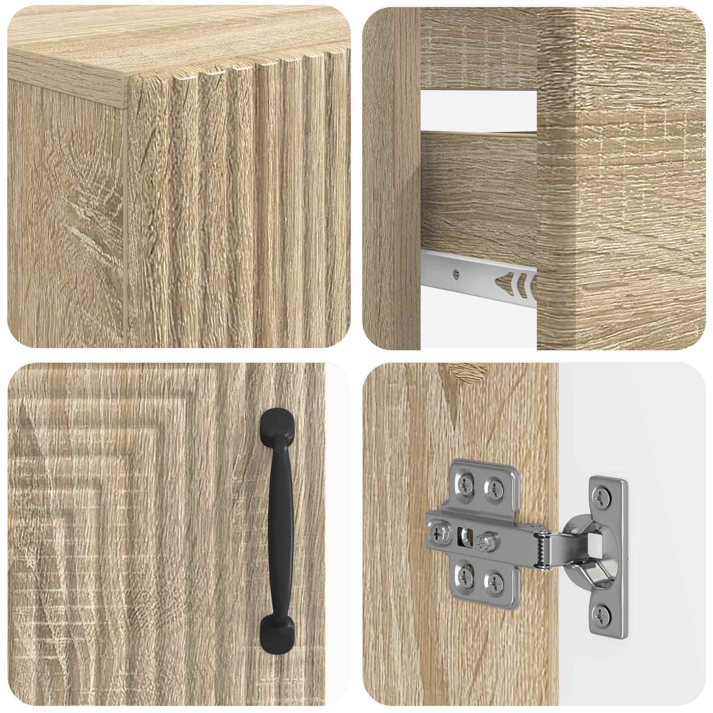 3 Piece Bathroom Cabinet Set HAARLEM Engineered Wood