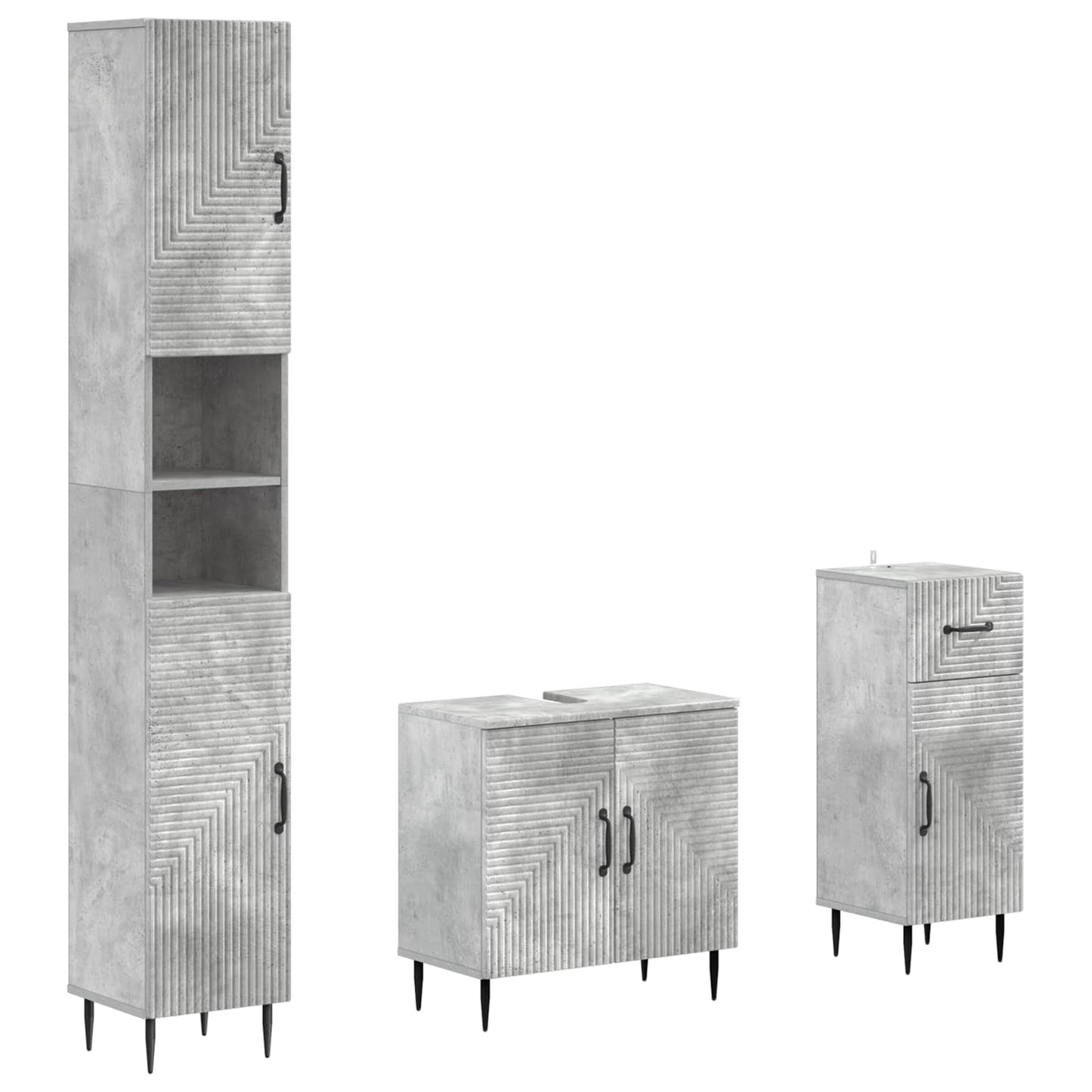 3 Piece Bathroom Cabinet Set HAARLEM Engineered Wood