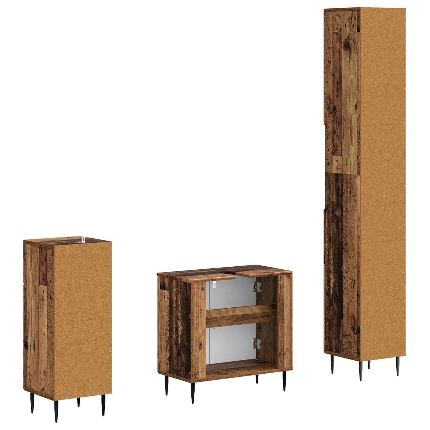3 Piece Bathroom Cabinet Set HAARLEM Engineered Wood
