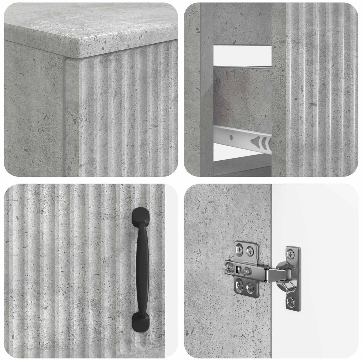 3 Piece Bathroom Cabinet Set HOORN Engineered Wood
