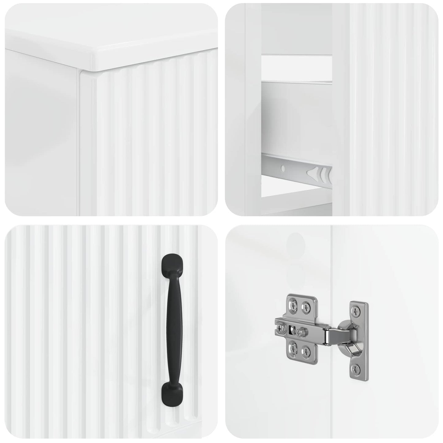 3 Piece Bathroom Cabinet Set HOORN Engineered Wood