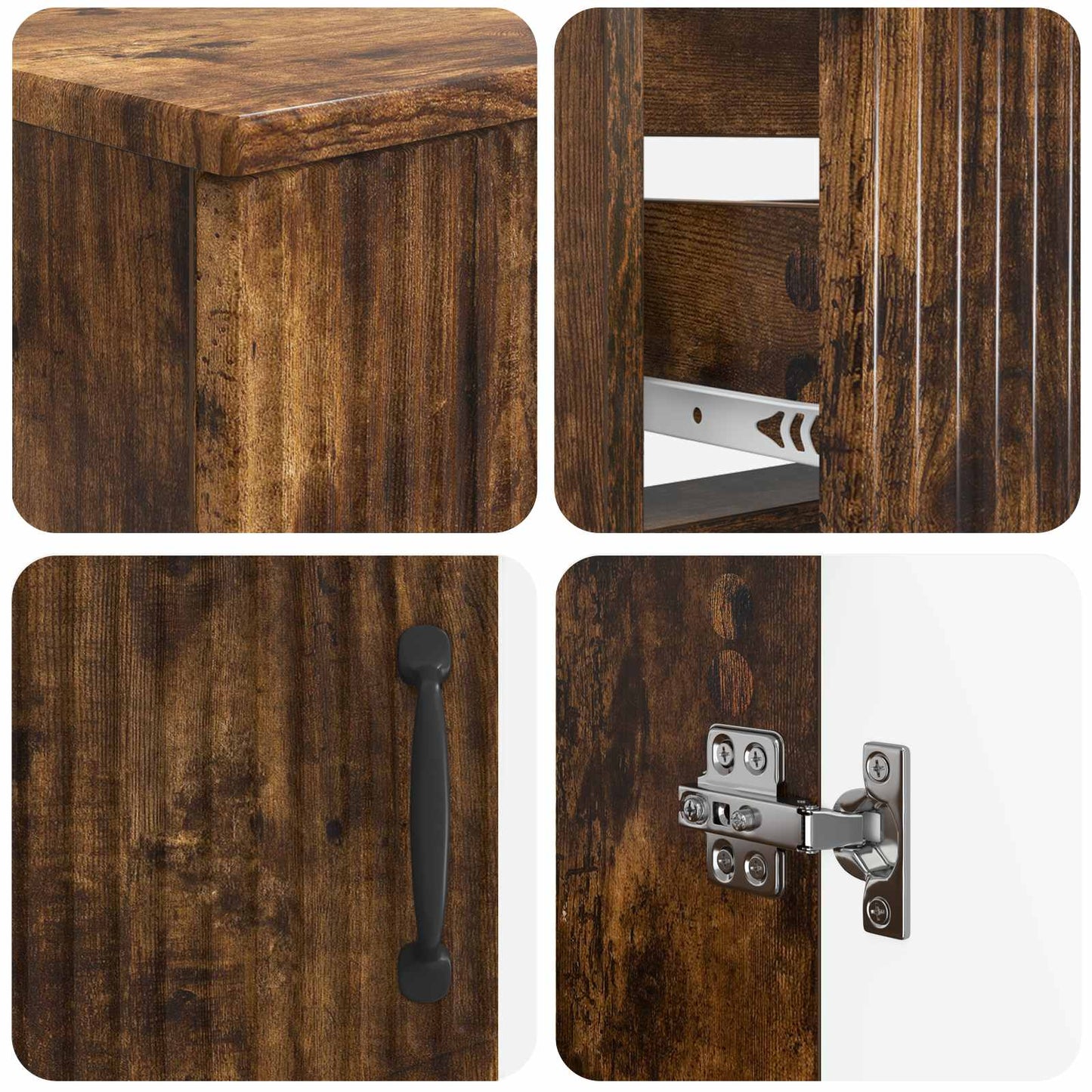 3 Piece Bathroom Cabinet Set HOORN Engineered Wood