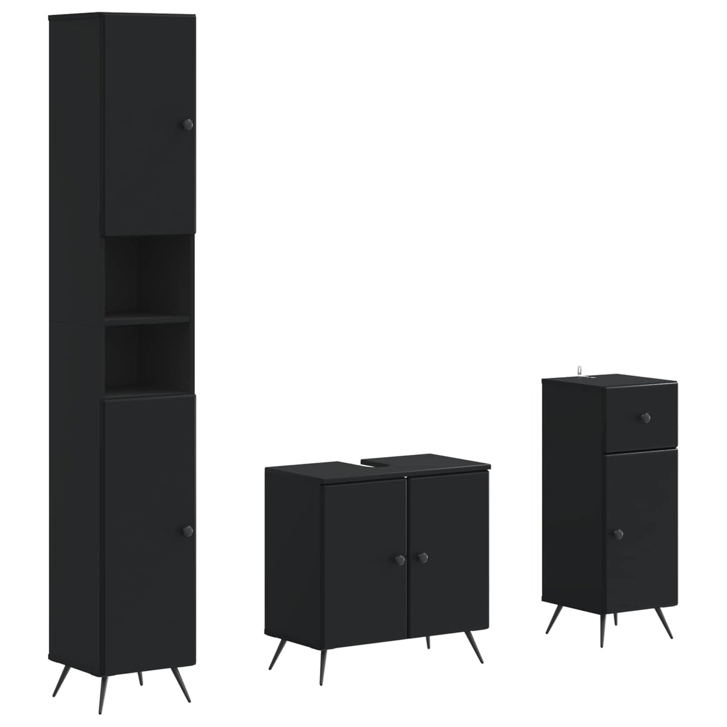 3 Piece Bathroom Cabinet Set BREDA Engineered Wood