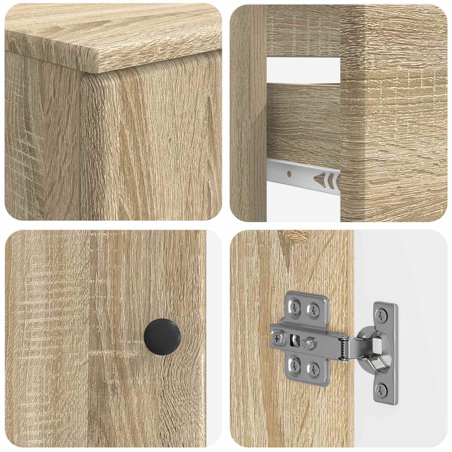 3 Piece Bathroom Cabinet Set BREDA Engineered Wood