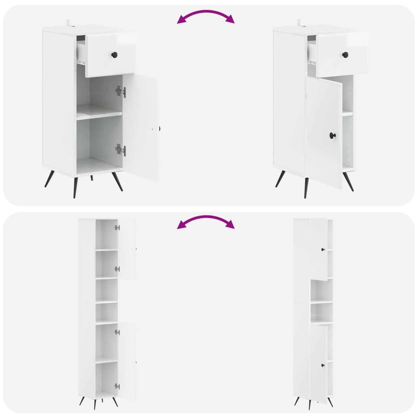 3 Piece Bathroom Cabinet Set BREDA Engineered Wood