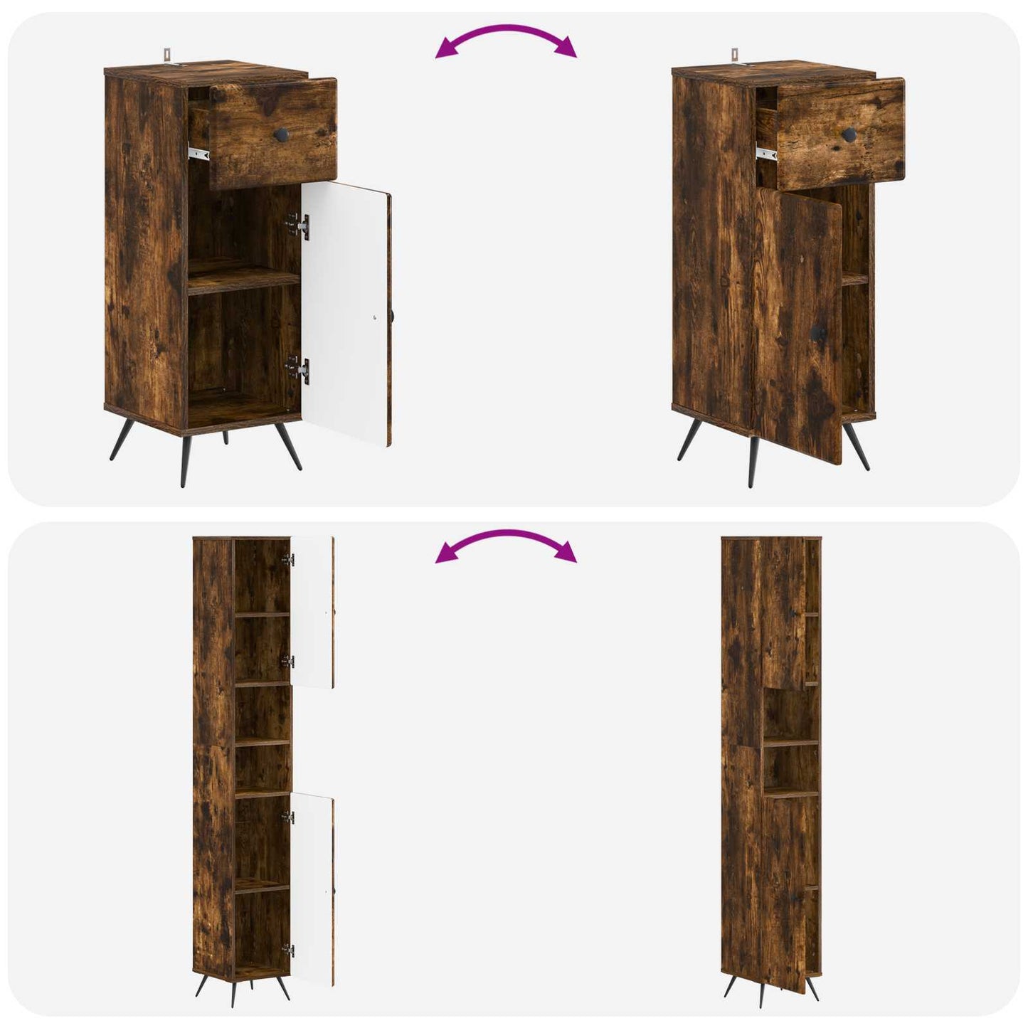 3 Piece Bathroom Cabinet Set BREDA Engineered Wood