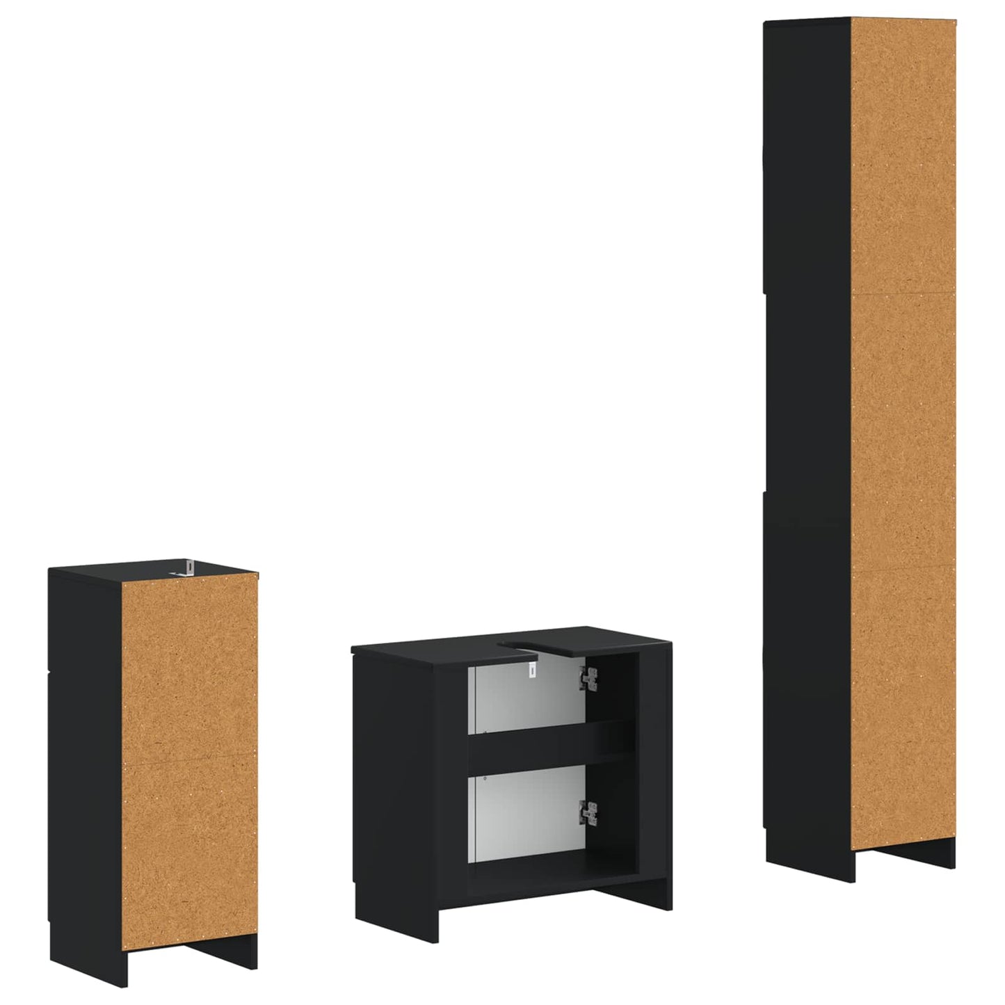 3 Piece Bathroom Cabinet Set UTRECHT Engineered Wood