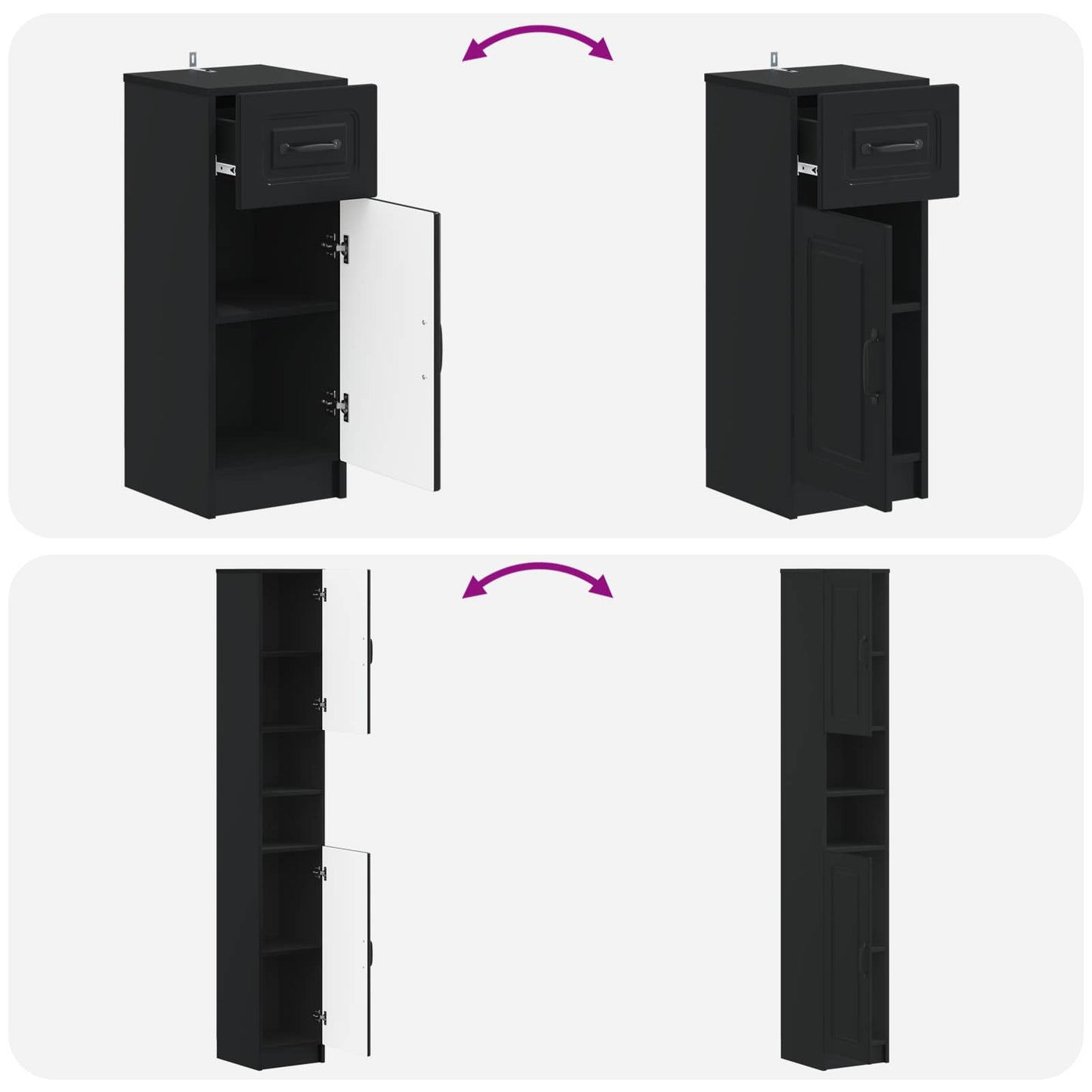 3 Piece Bathroom Cabinet Set UTRECHT Engineered Wood