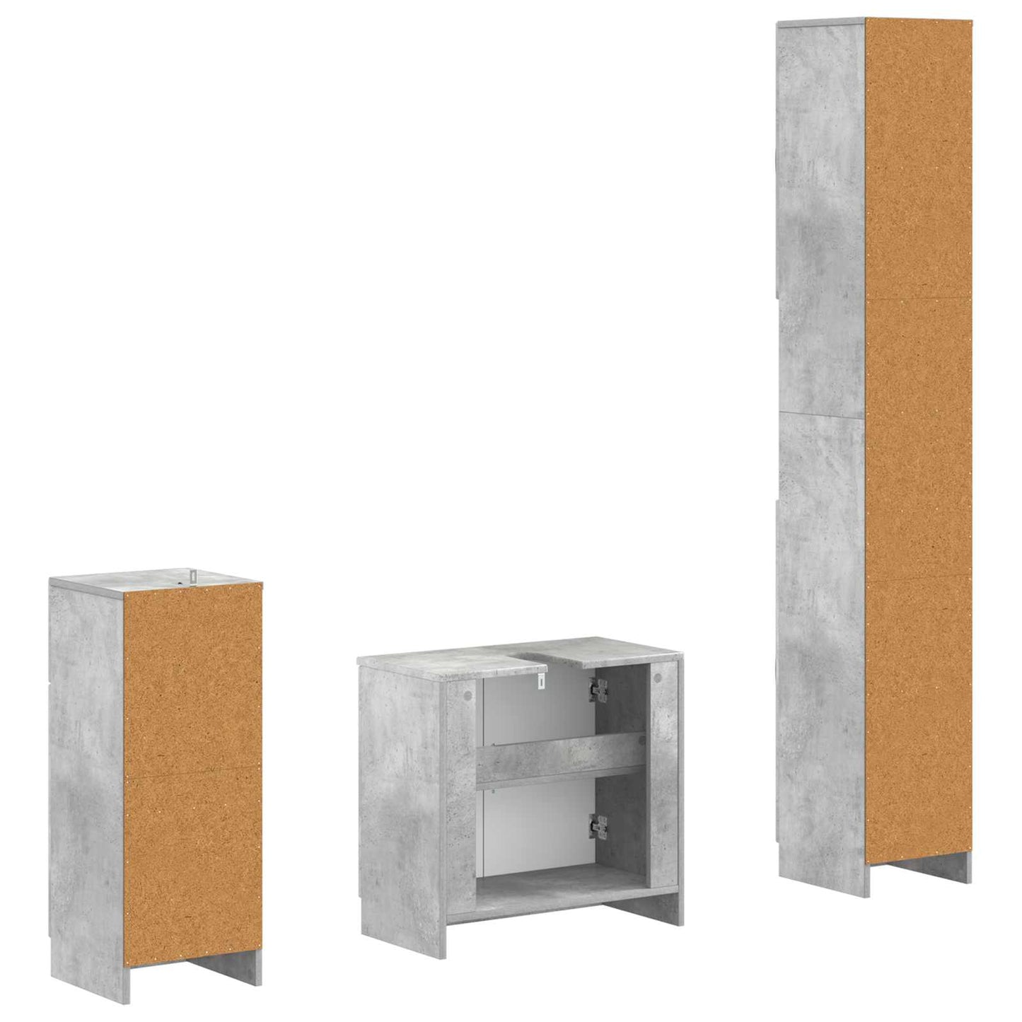 3 Piece Bathroom Cabinet Set UTRECHT Engineered Wood