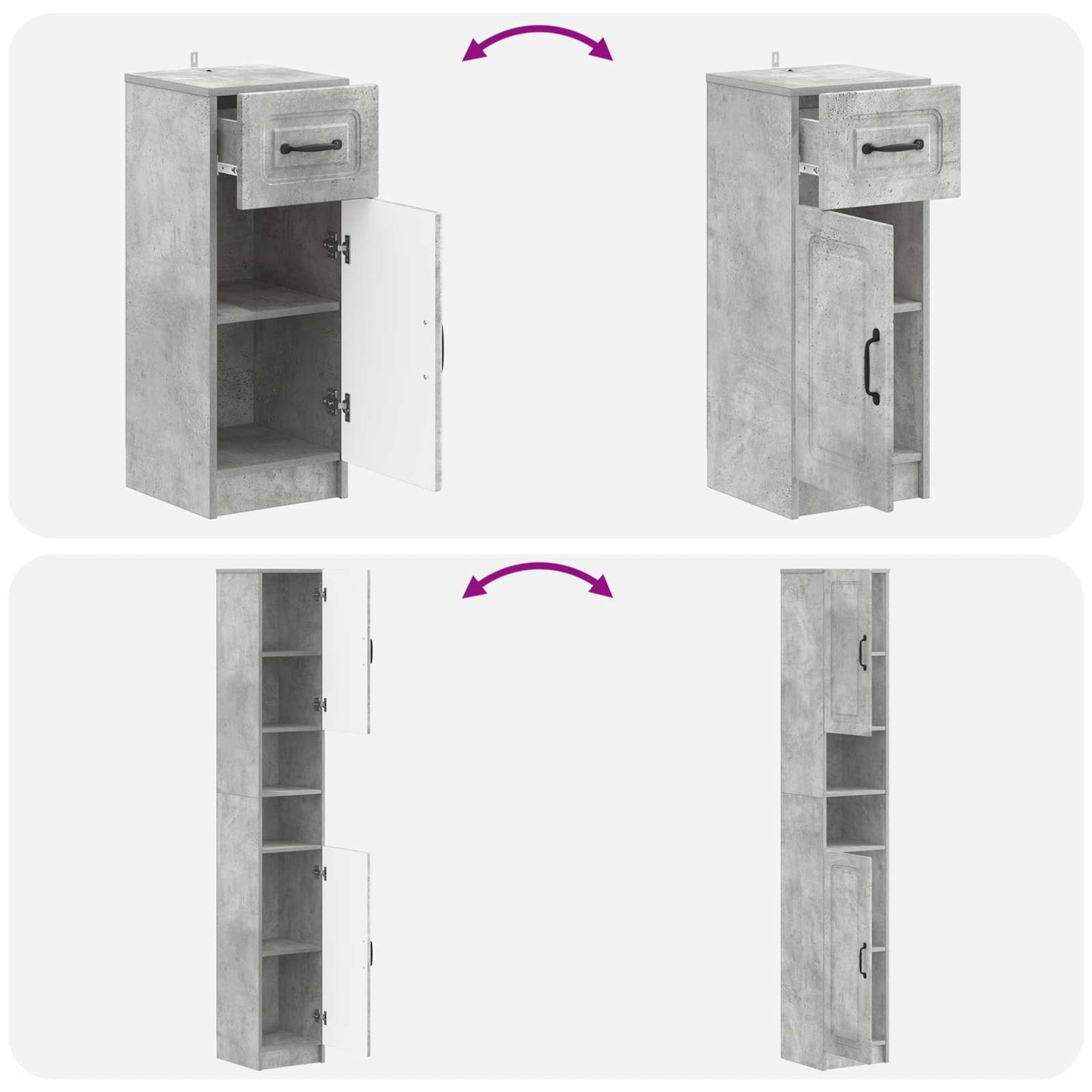 3 Piece Bathroom Cabinet Set UTRECHT Engineered Wood