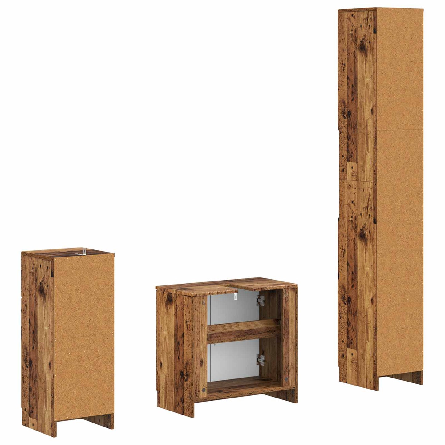 3 Piece Bathroom Cabinet Set UTRECHT Engineered Wood