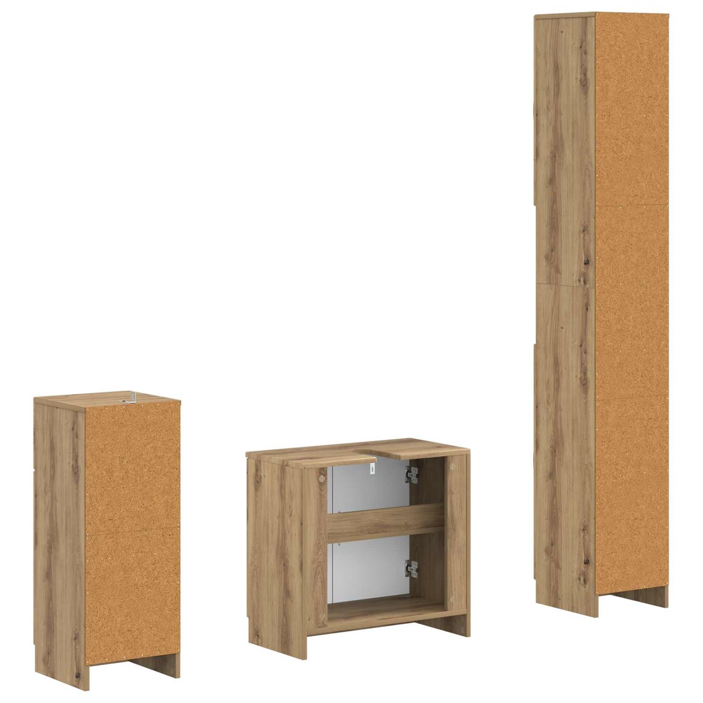 3 Piece Bathroom Cabinet Set UTRECHT Engineered Wood