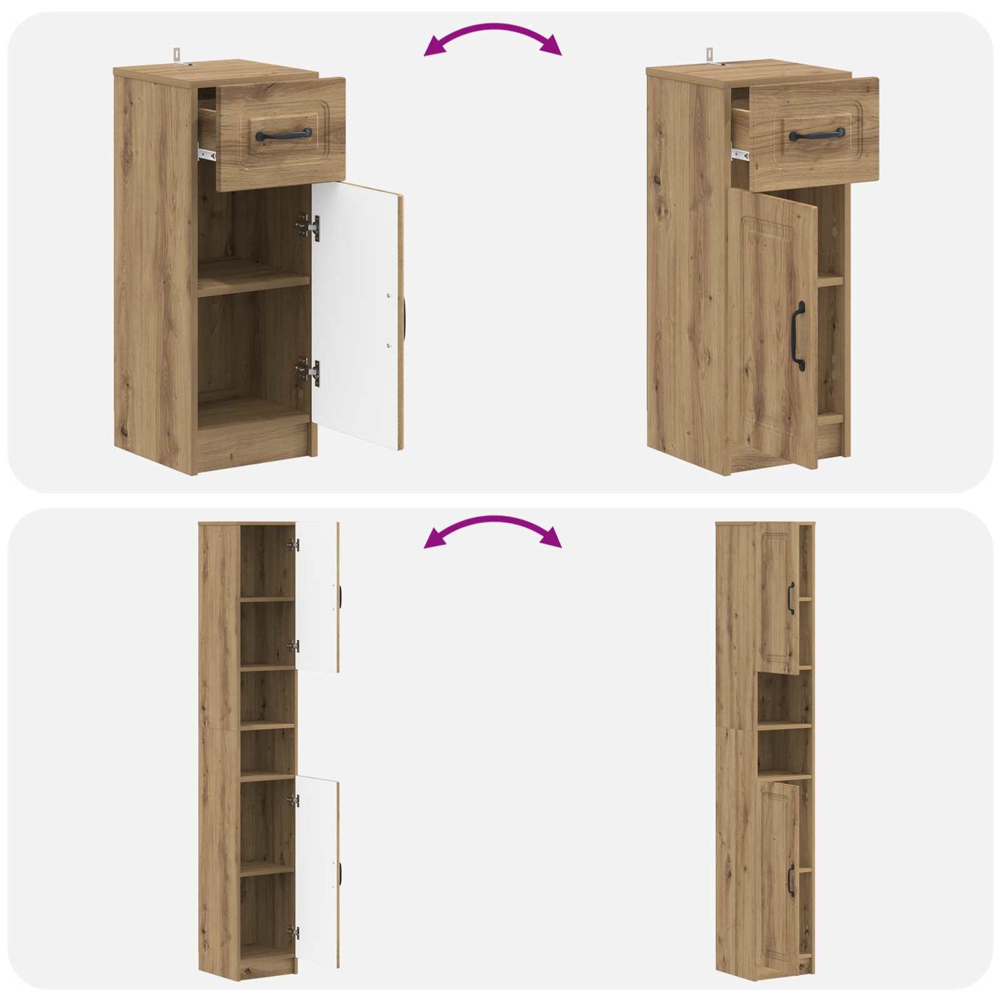 3 Piece Bathroom Cabinet Set UTRECHT Engineered Wood