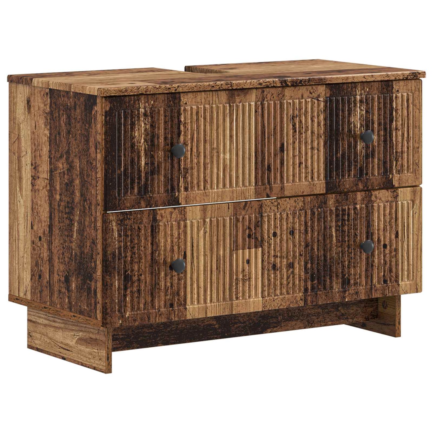4 Piece Bathroom Cabinet Set EDE Old Wood Engineered Wood
