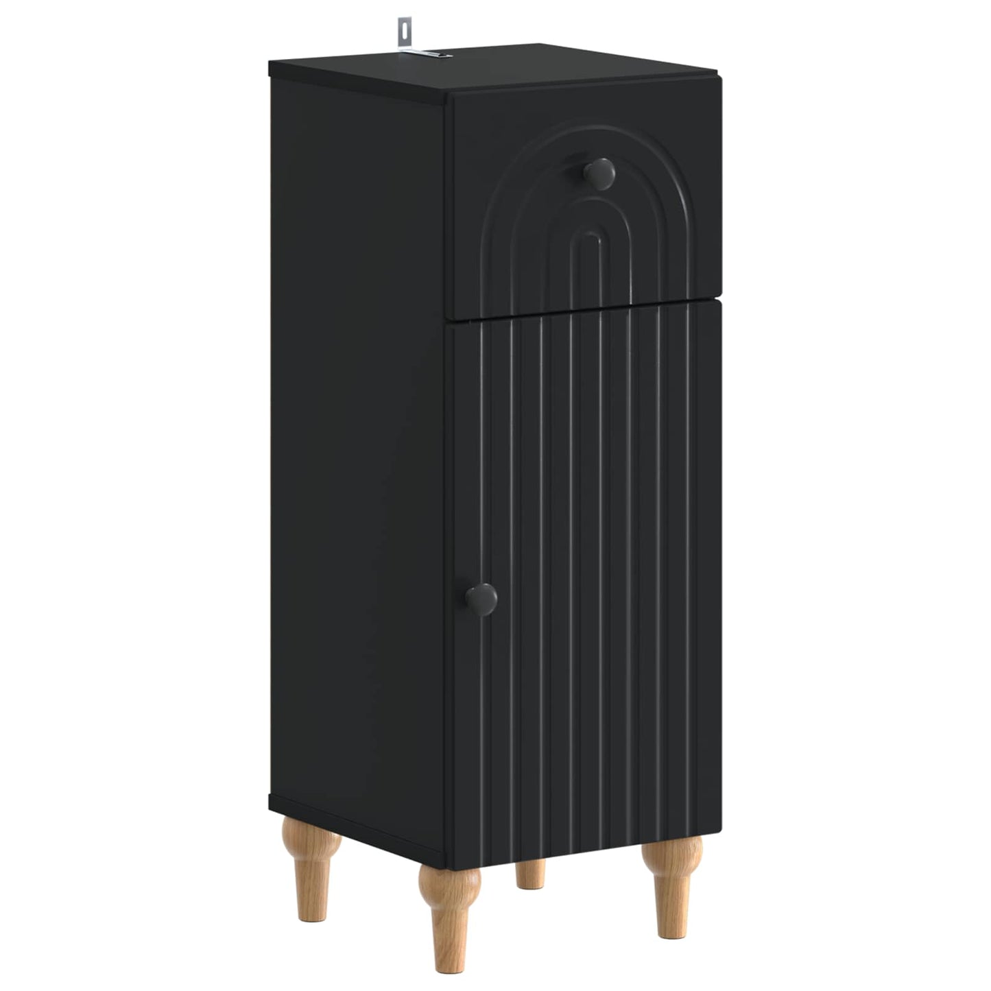 4 Piece Bathroom Cabinet Set ALKMAAR Black Engineered Wood