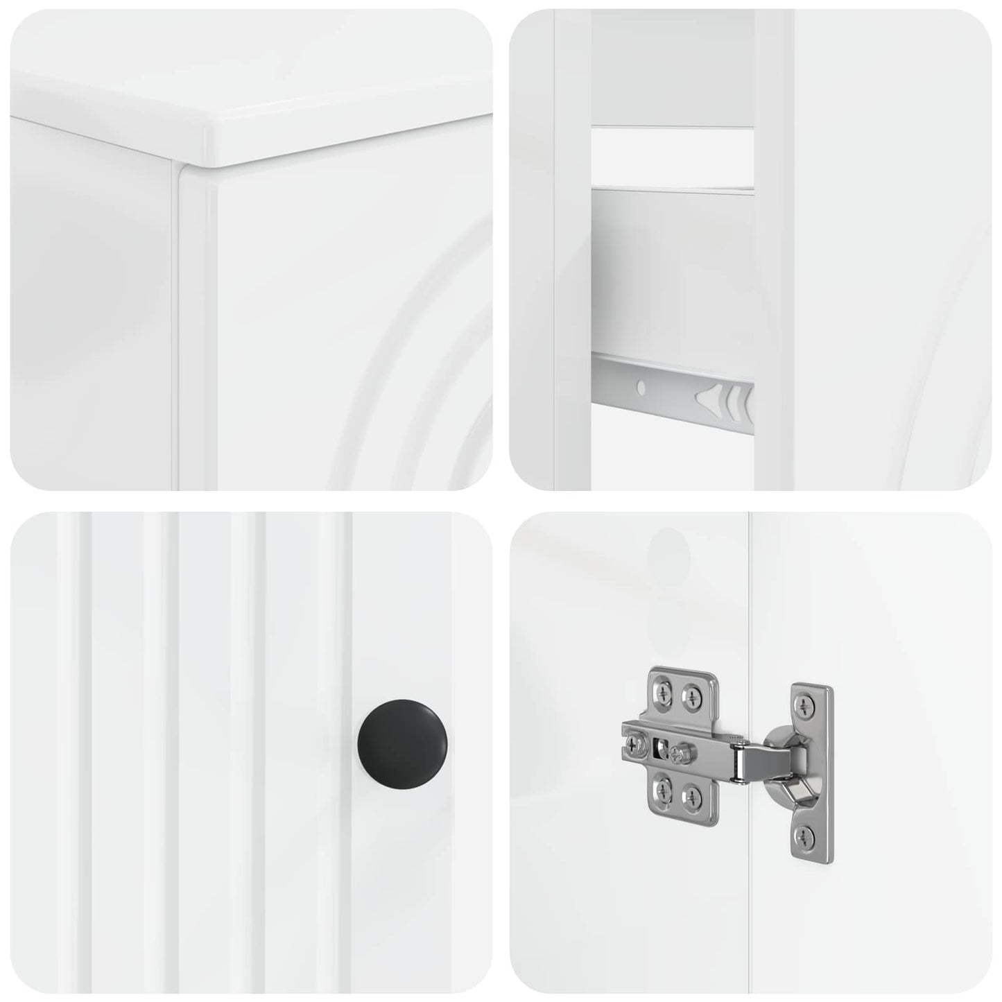 4 Piece Bathroom Cabinet Set ALKMAAR High Gloss White