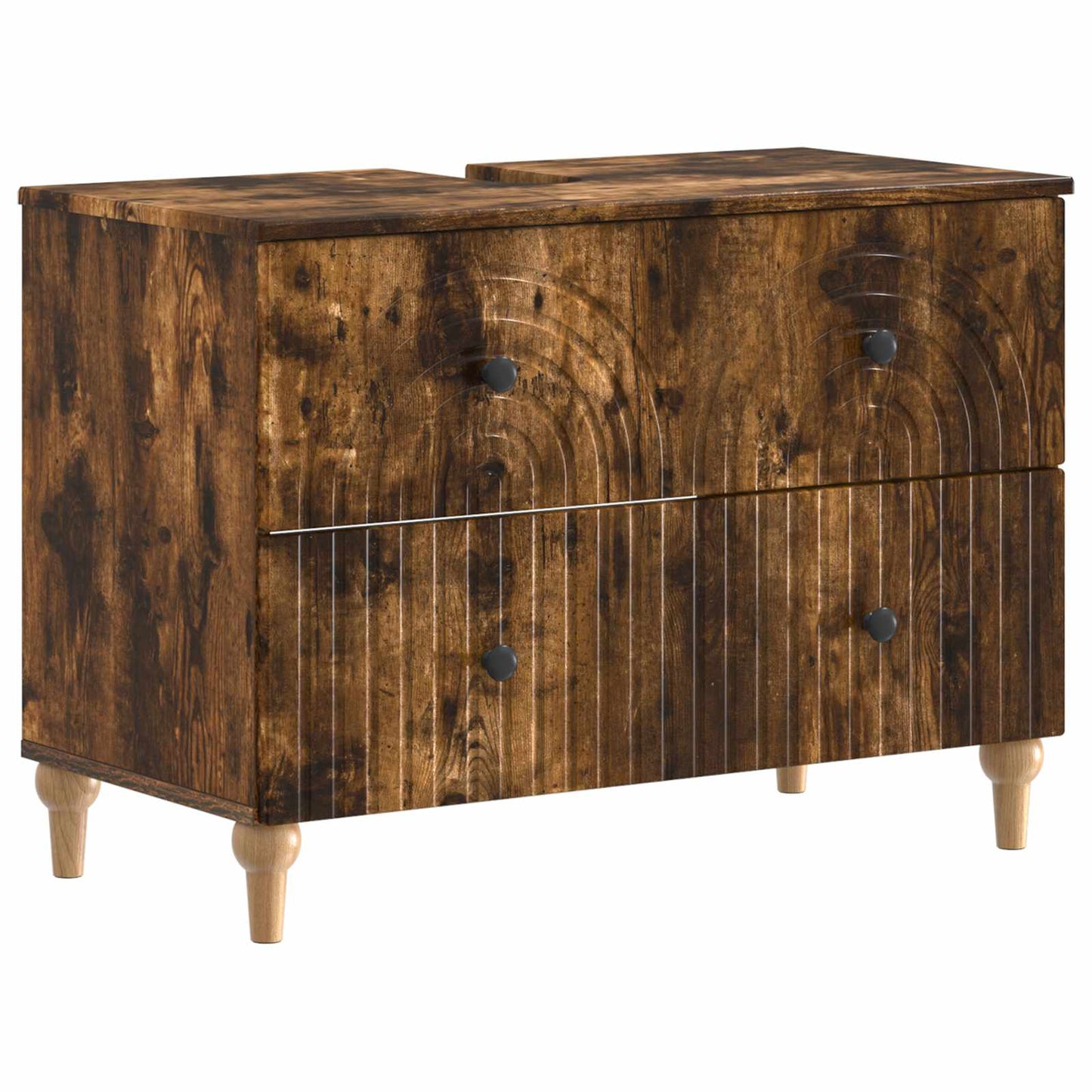 4 Piece Bathroom Cabinet Set ALKMAAR Smoked Oak Engineered Wood