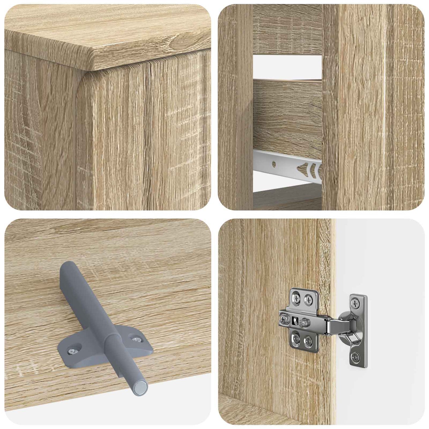 4 Piece Bathroom Cabinet Set ZWOLLE Sonoma Oak Engineered Wood