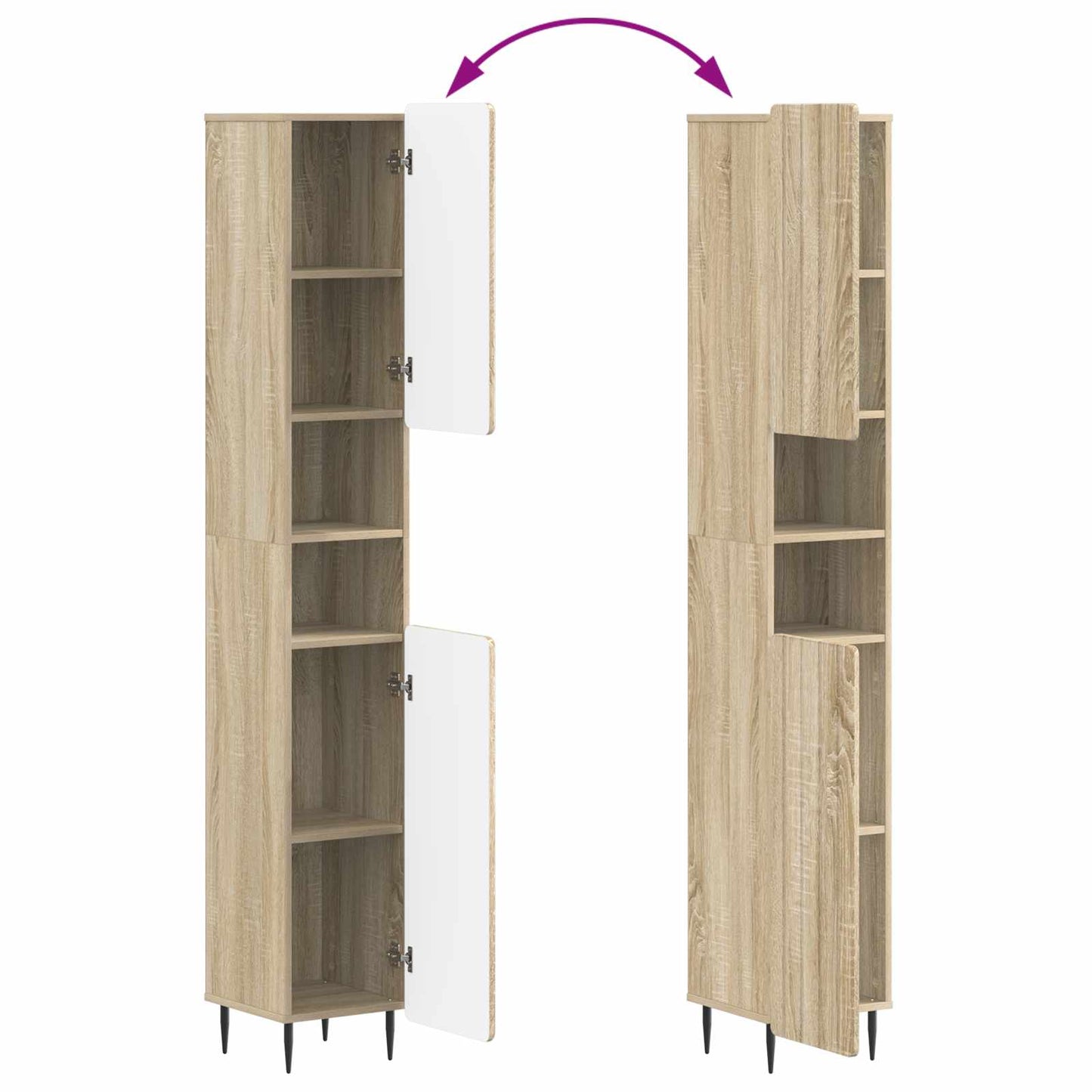 4 Piece Bathroom Cabinet Set ZWOLLE Sonoma Oak Engineered Wood