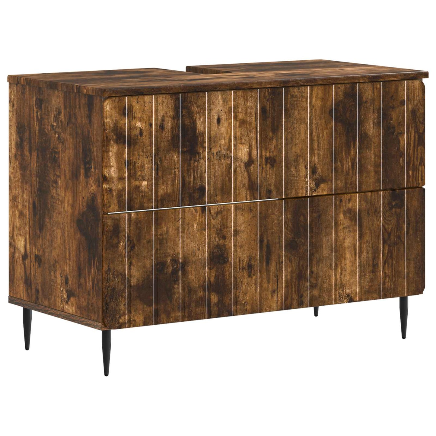 4 Piece Bathroom Cabinet Set ZWOLLE Smoked Oak Engineered Wood