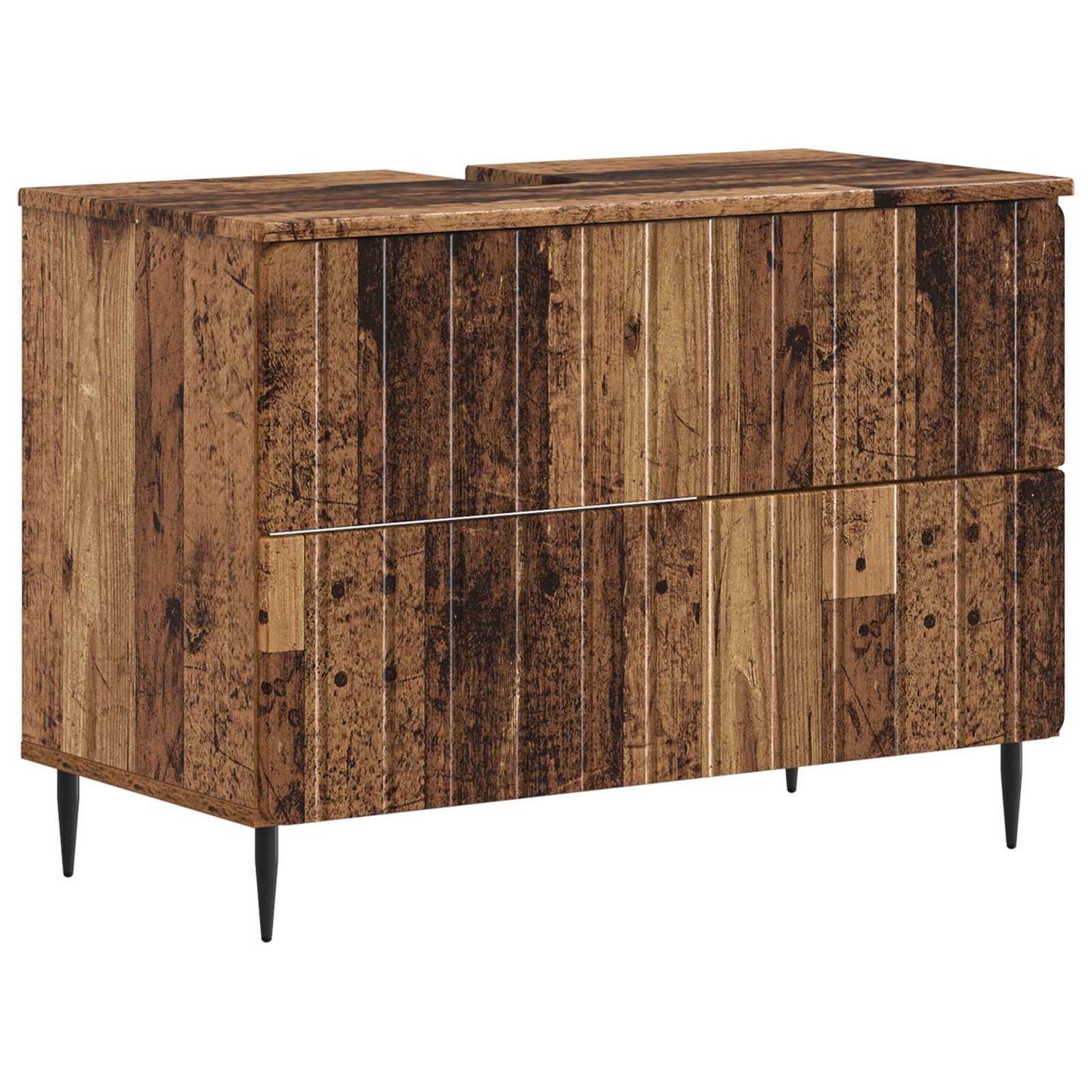 4 Piece Bathroom Cabinet Set ZWOLLE Old Wood Engineered Wood