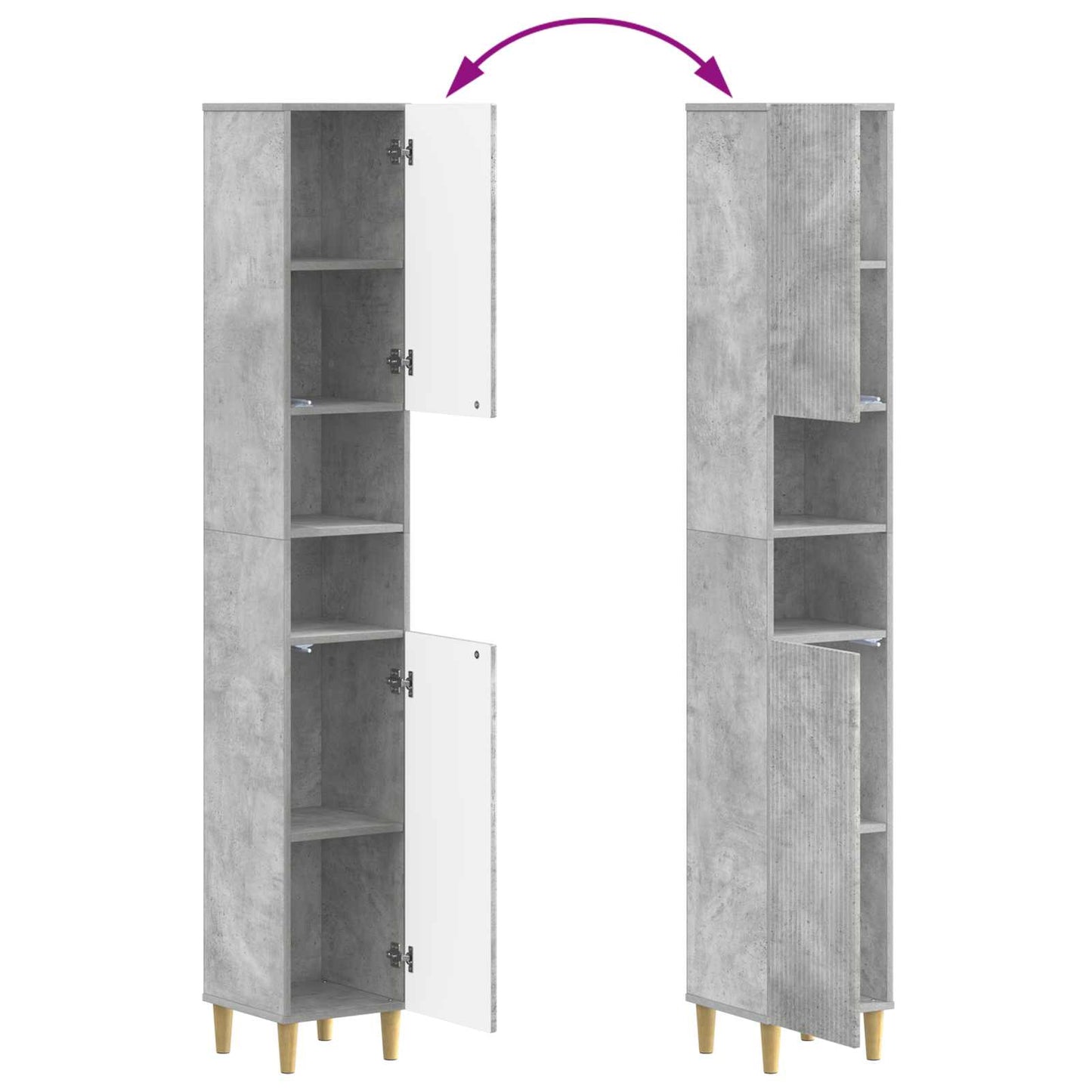 4 Piece Bathroom Cabinet Set ARNHEM Concrete Grey