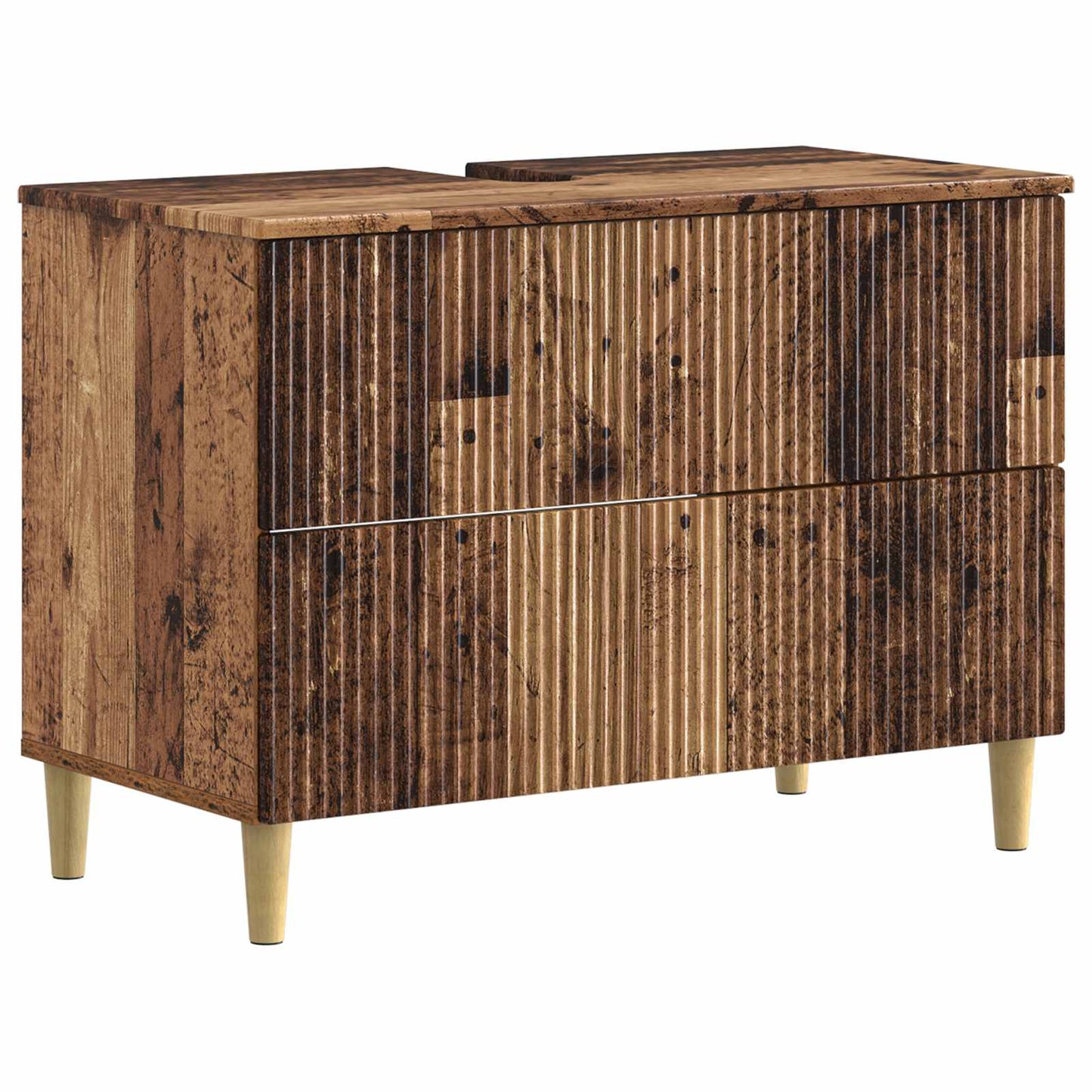 4 Piece Bathroom Cabinet Set ARNHEM Old Wood Engineered Wood