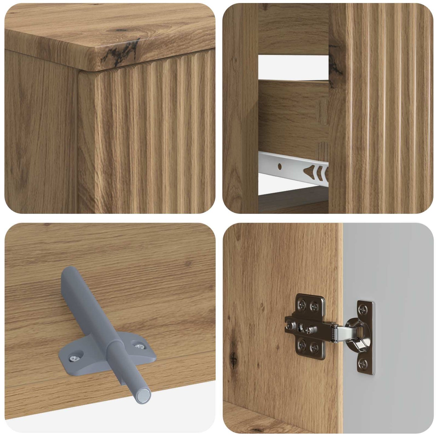 4 Piece Bathroom Cabinet Set ARNHEM Artisan Oak Engineered Wood