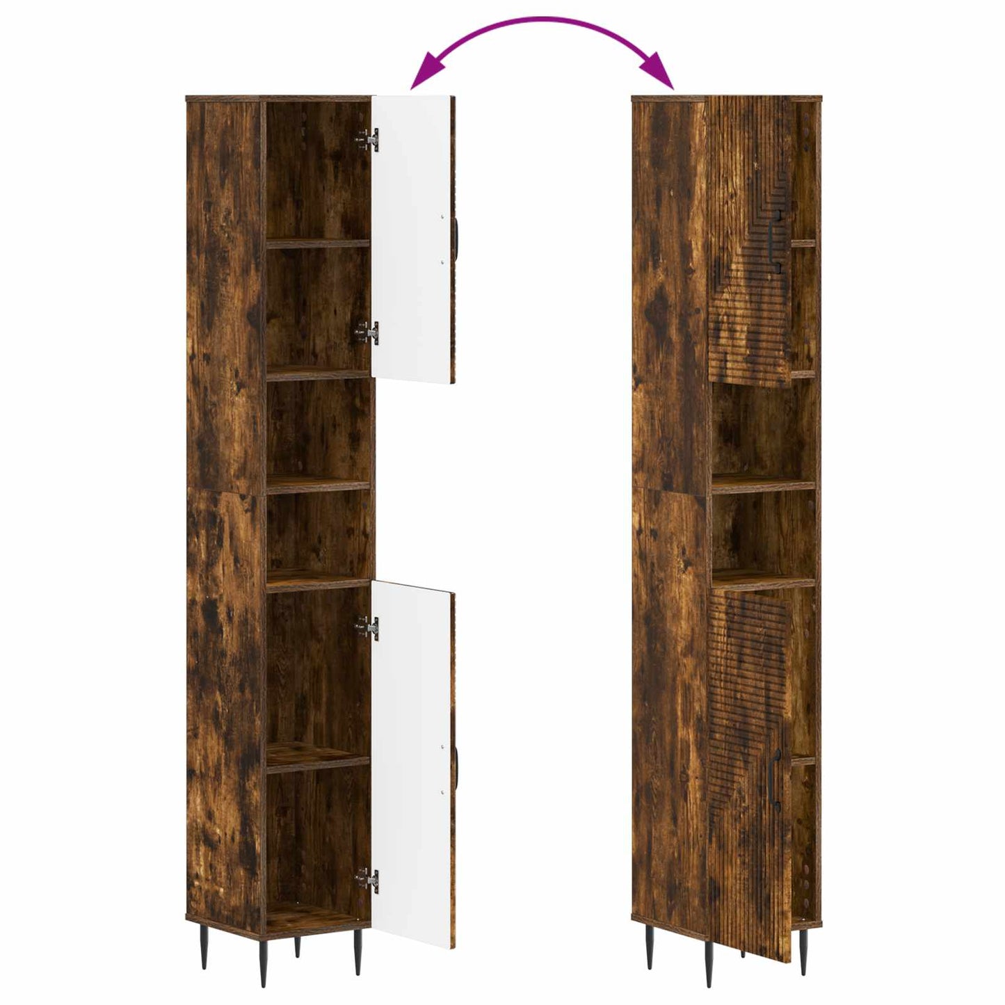 4 Piece Bathroom Cabinet Set HAARLEM Smoked Oak Engineered Wood