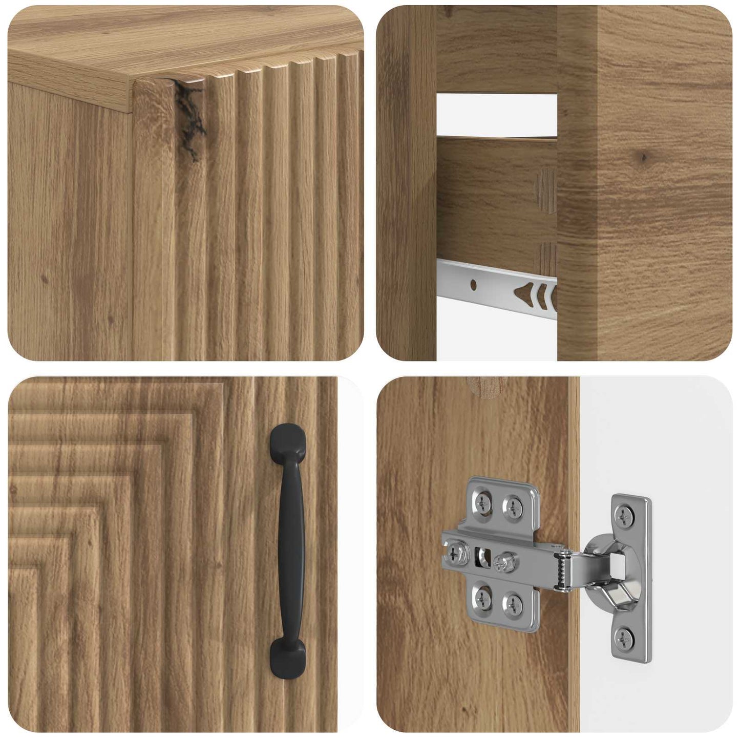 4 Piece Bathroom Cabinet Set HAARLEM Artisan Oak