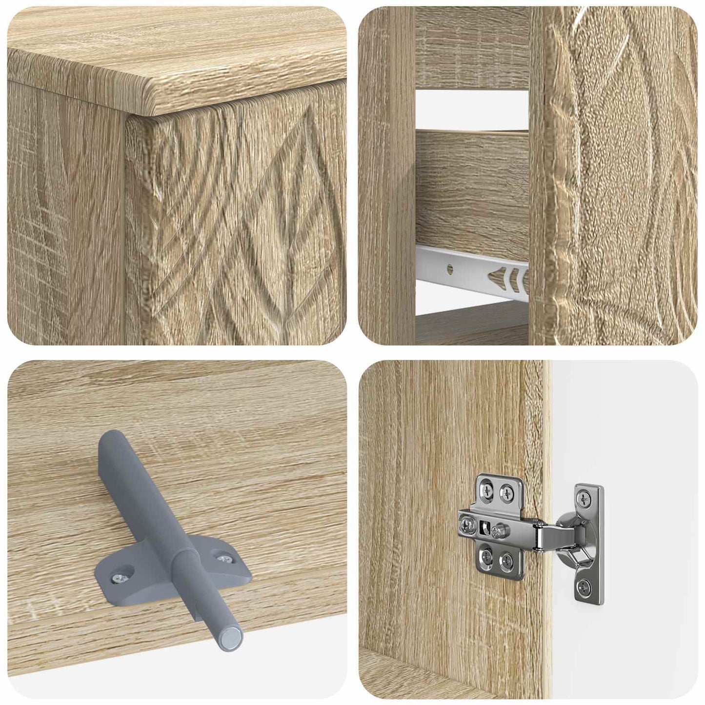 4 Piece Bathroom Cabinet Set DELFT Sonoma Oak Engineered Wood