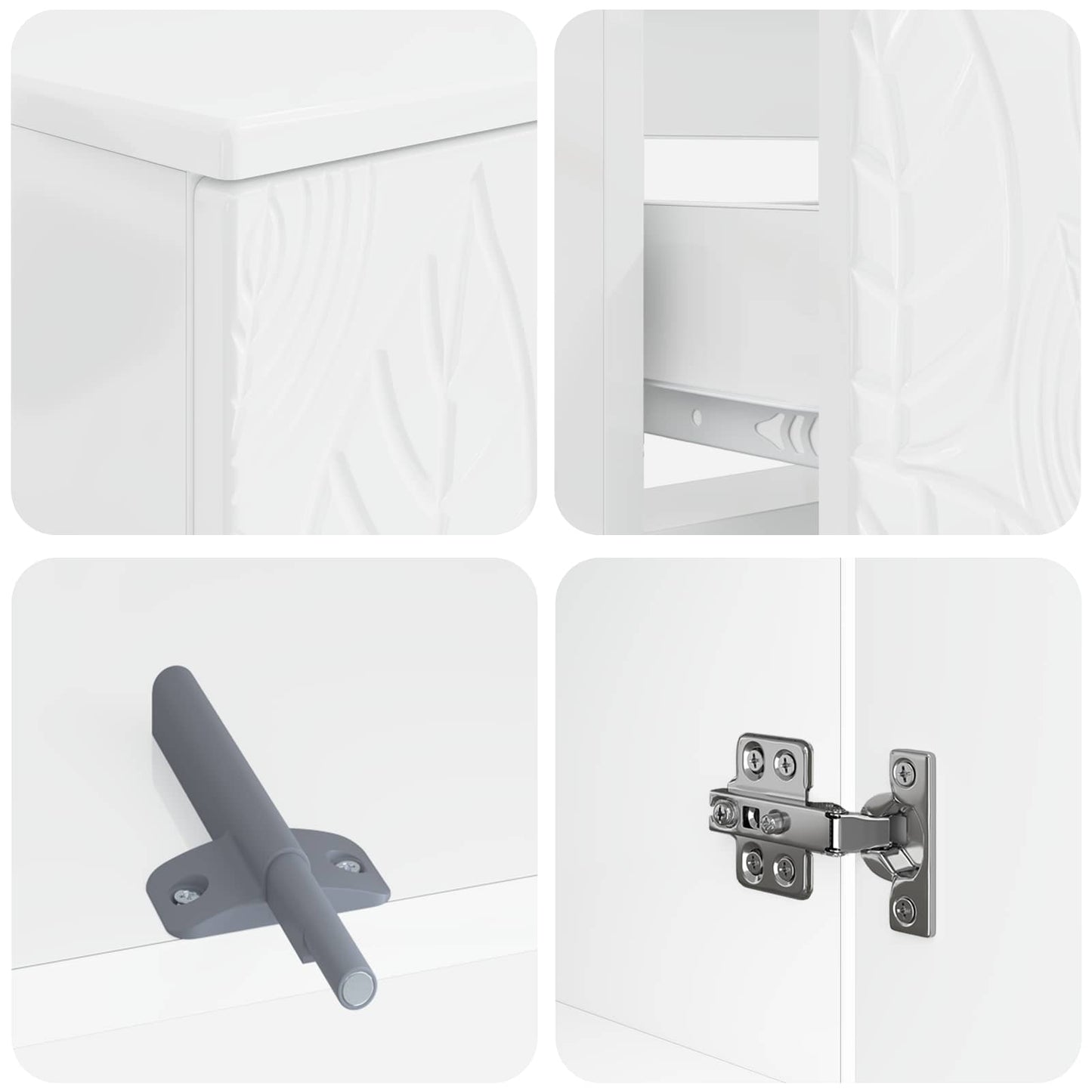 4 Piece Bathroom Cabinet Set DELFT High Gloss White