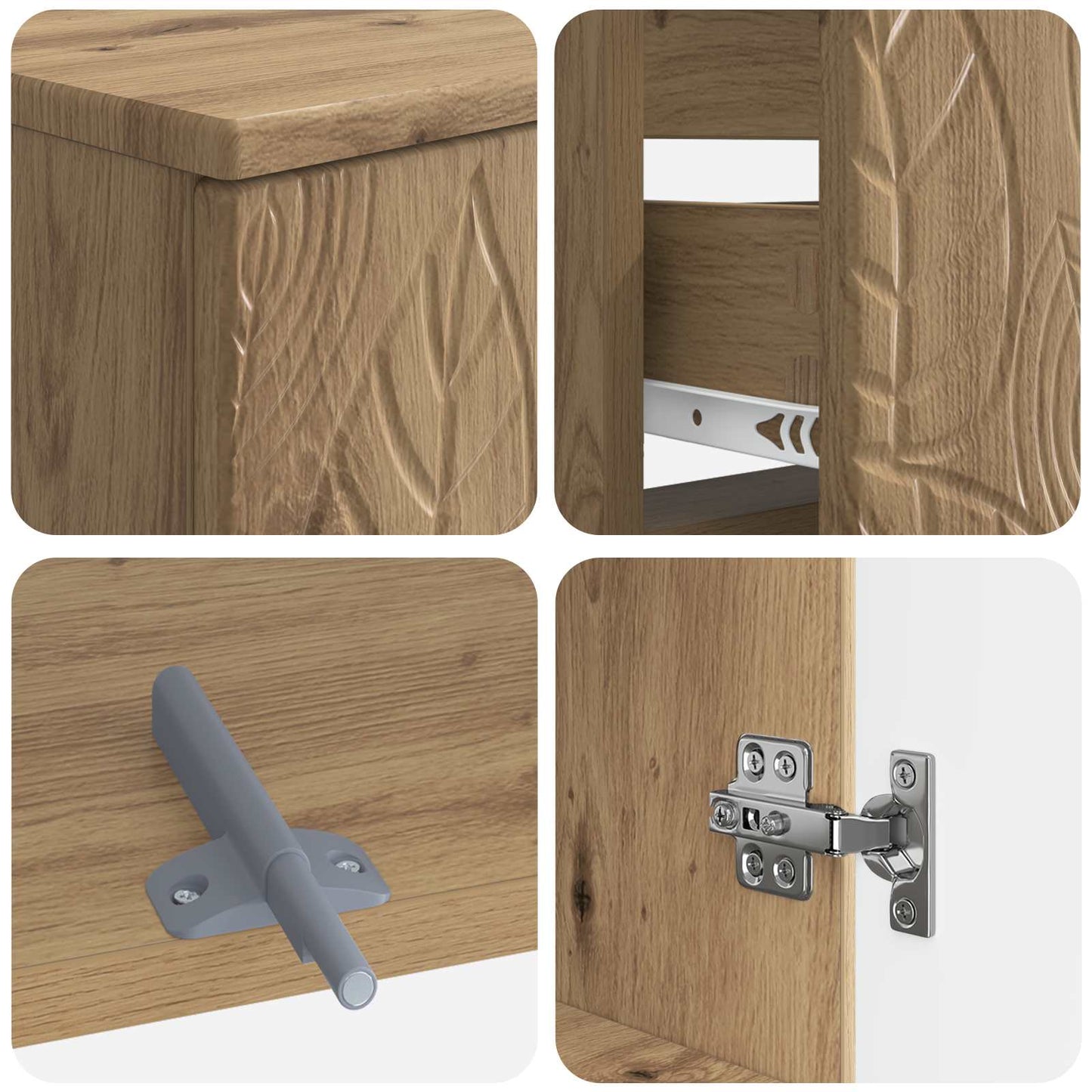 4 Piece Bathroom Cabinet Set DELFT Artisan Oak Engineered Wood