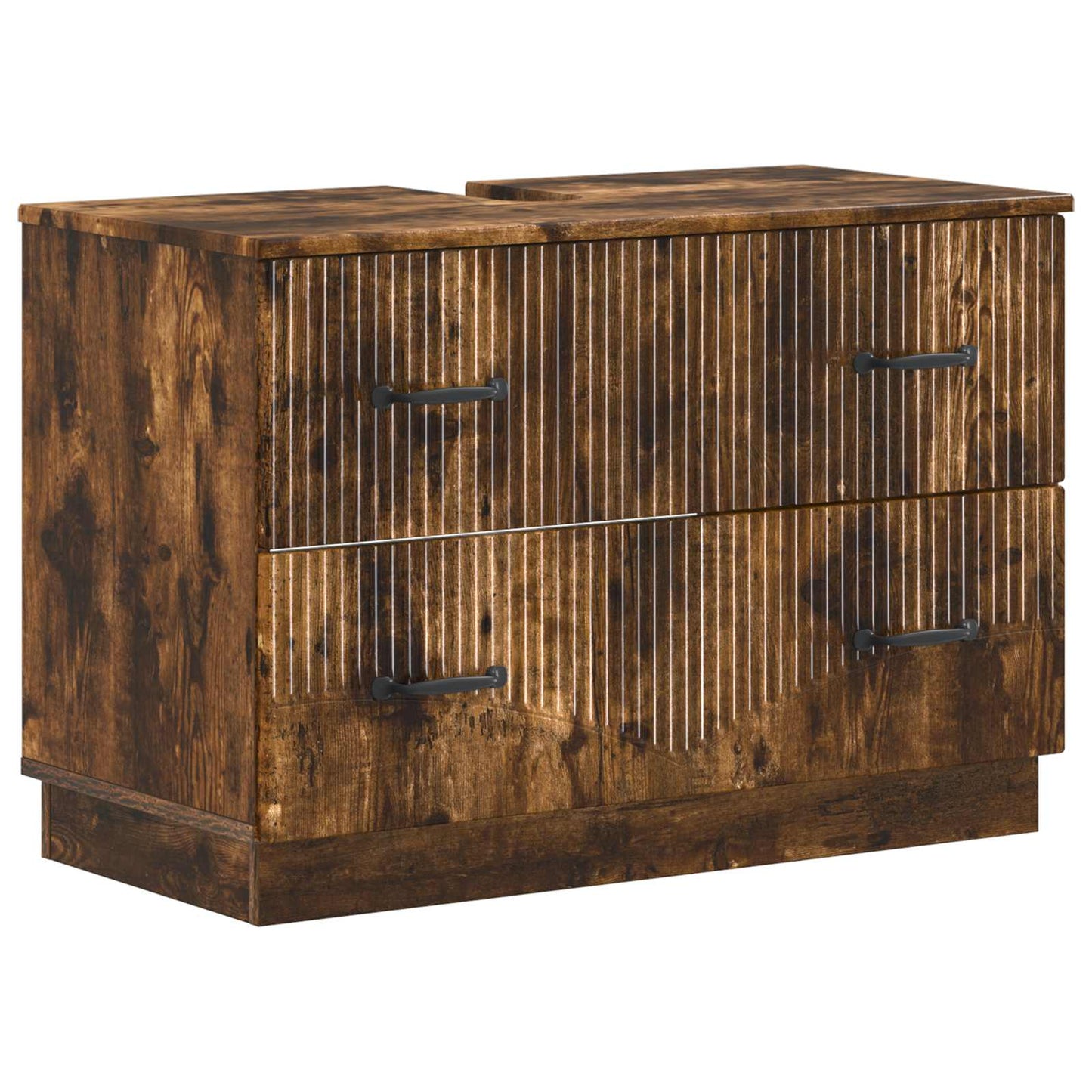 4 Piece Bathroom Cabinet Set HOORN Smoked Oak Engineered Wood
