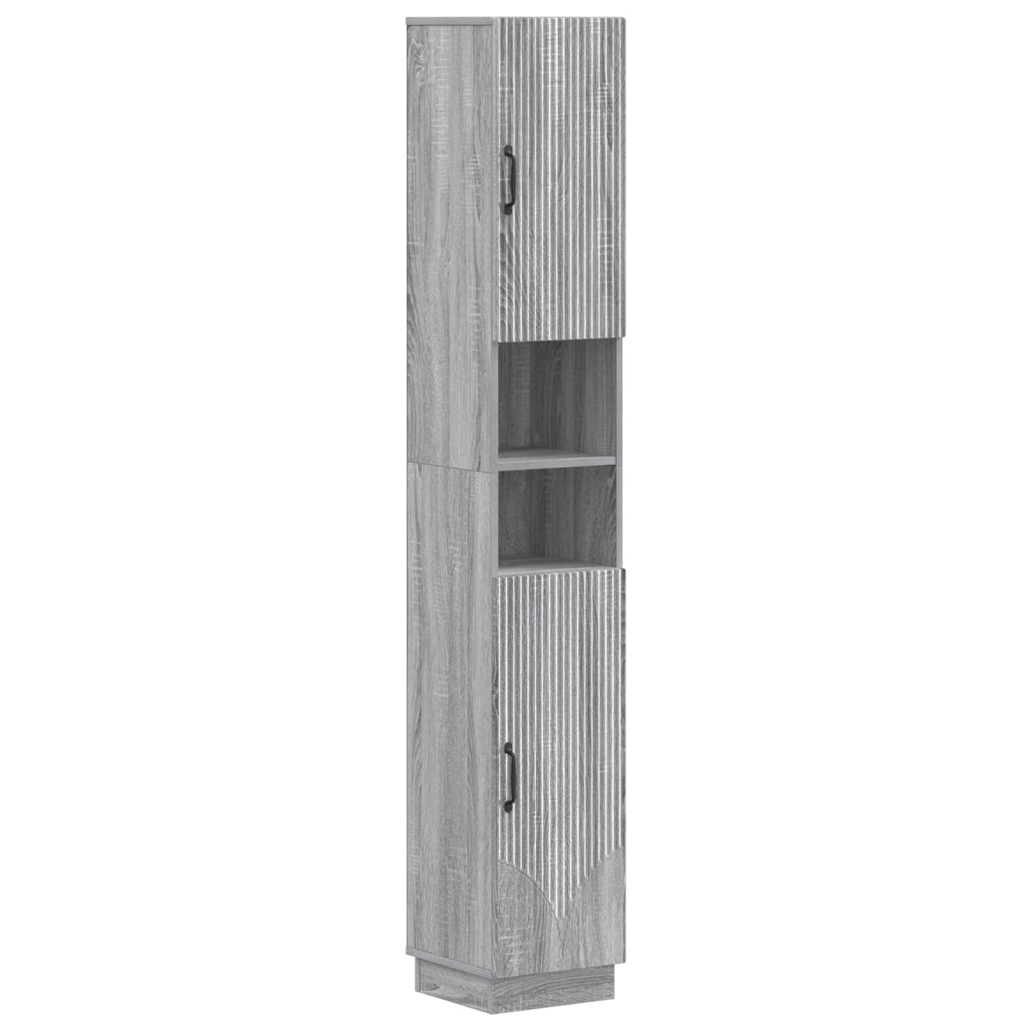 4 Piece Bathroom Cabinet Set HOORN Grey Sonoma Engineered Wood