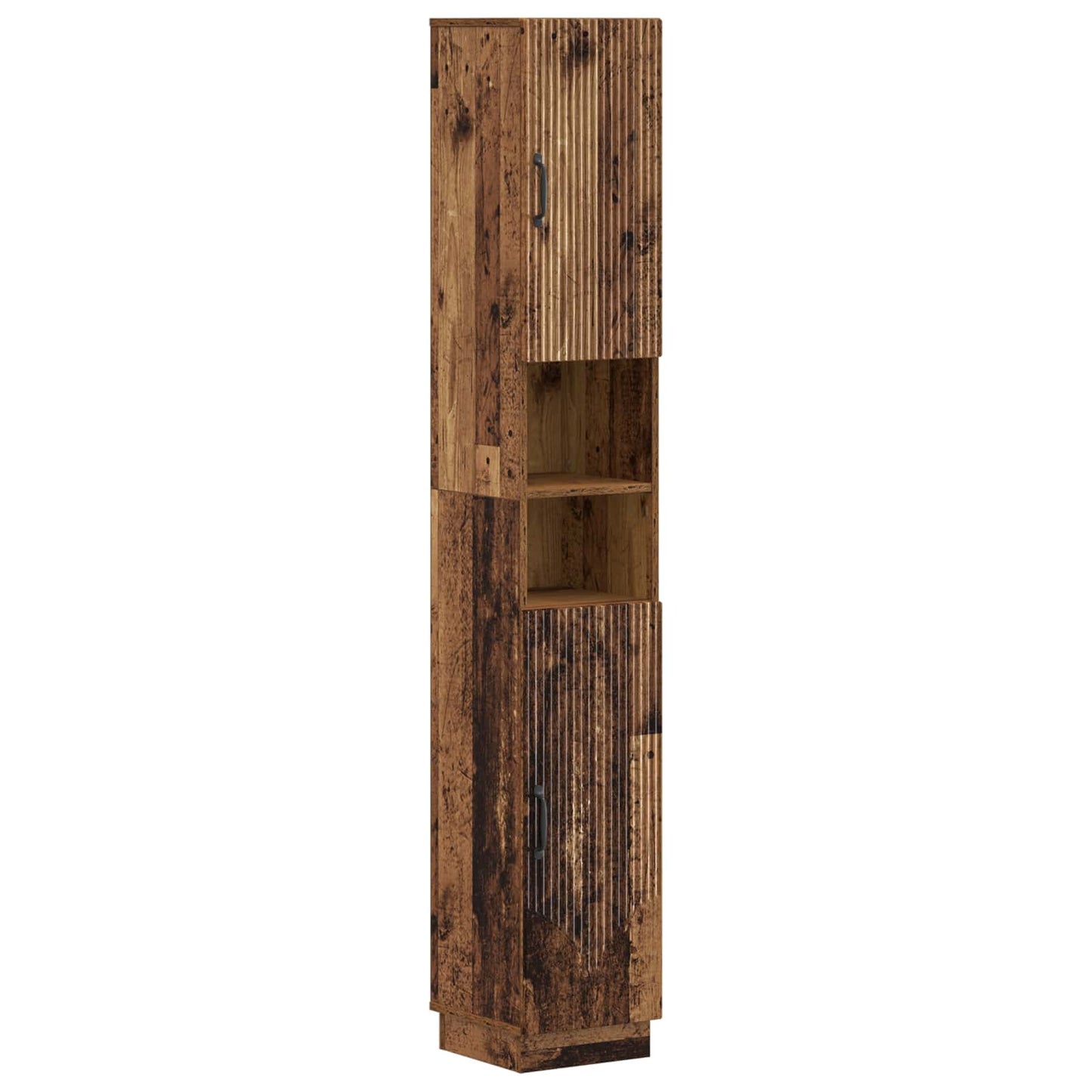 4 Piece Bathroom Cabinet Set HOORN Old Wood Engineered Wood