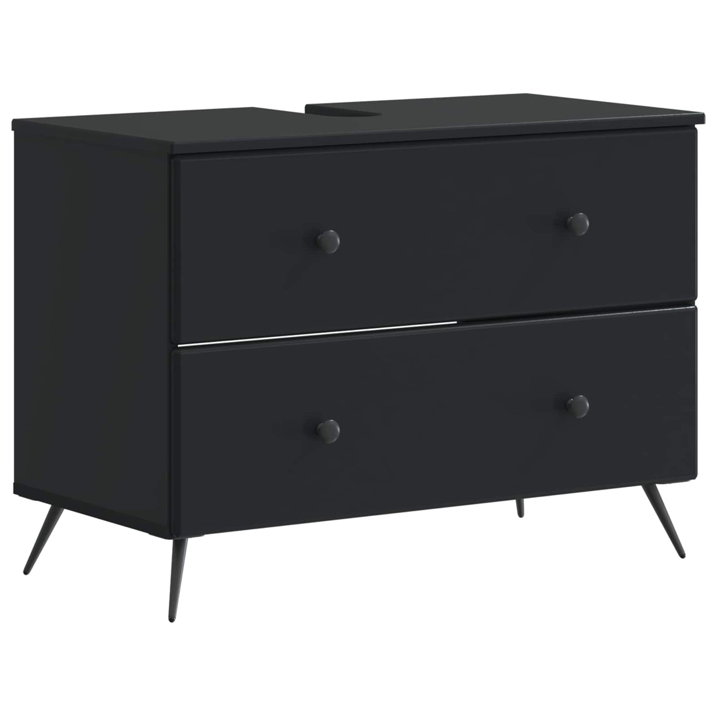 4 Piece Bathroom Cabinet Set BREDA Black Engineered Wood