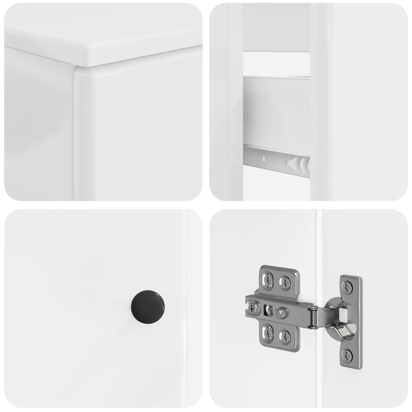 4 Piece Bathroom Cabinet Set BREDA High Gloss White