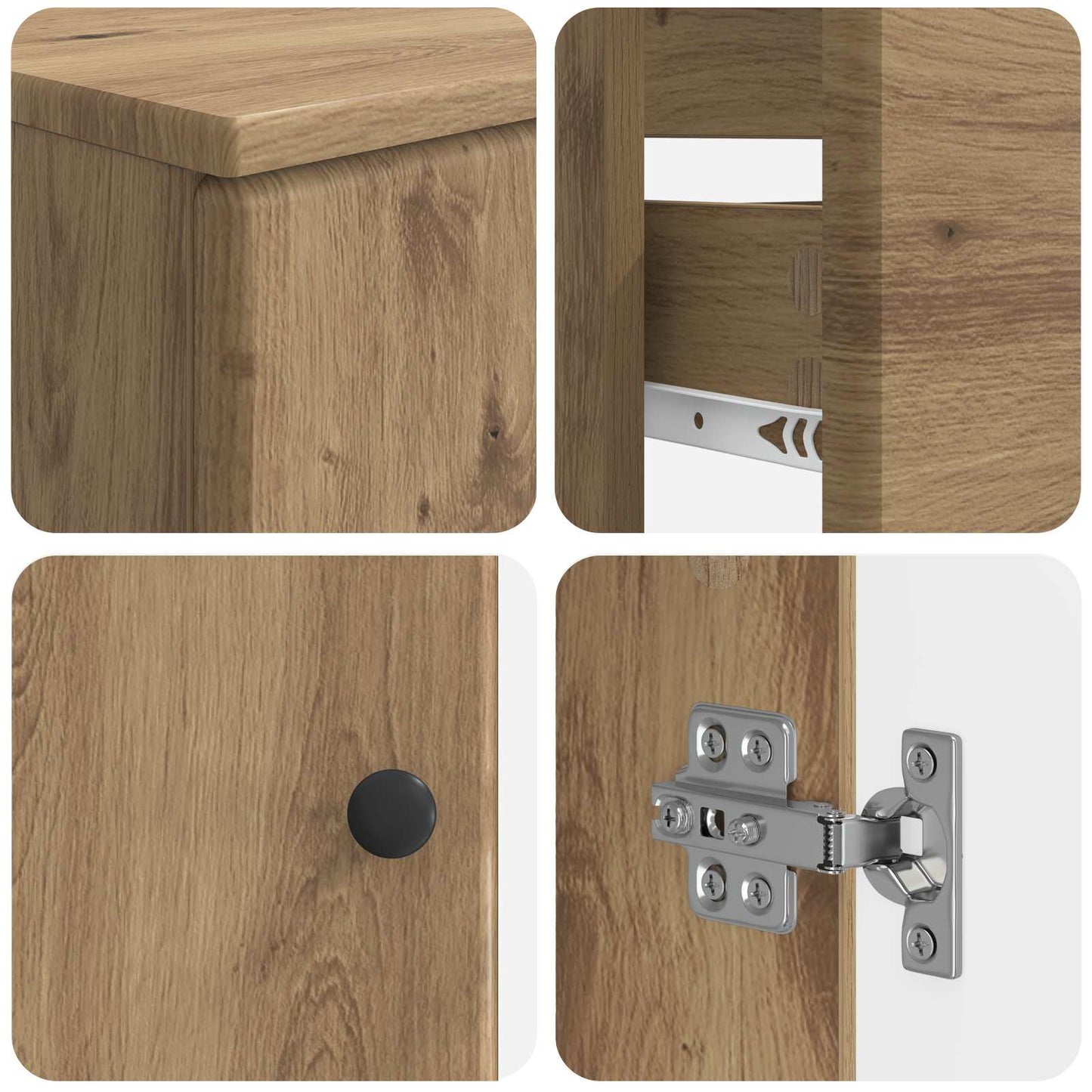 4 Piece Bathroom Cabinet Set BREDA Artisan Oak Engineered Wood