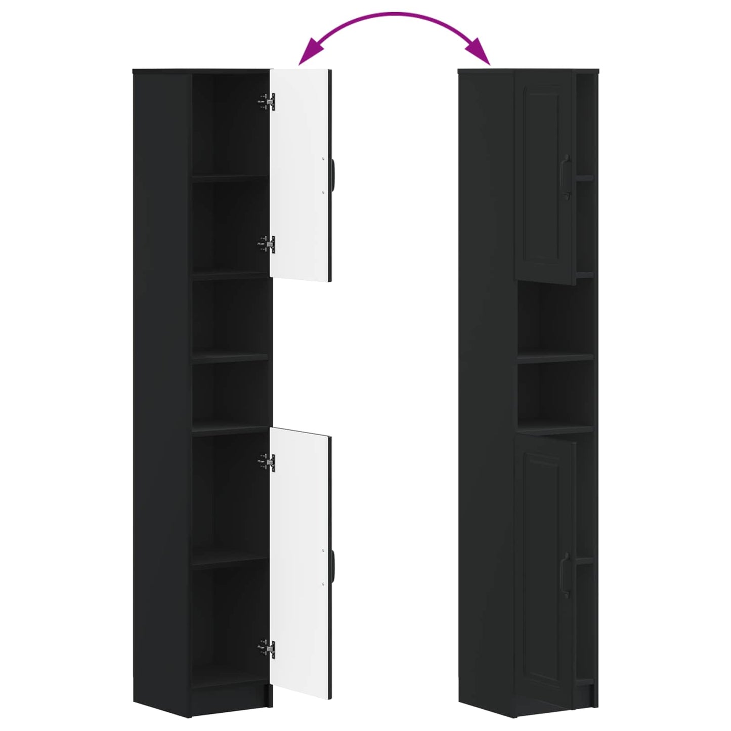 4 Piece Bathroom Cabinet Set UTRECHT Black Engineered Wood