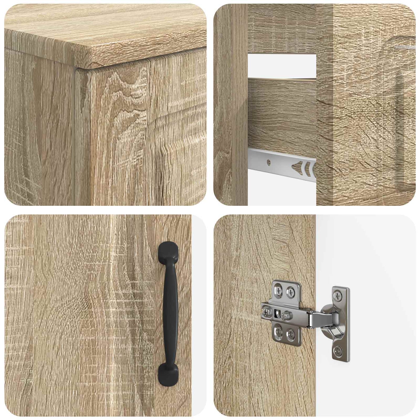 4 Piece Bathroom Cabinet Set UTRECHT Sonoma Oak Engineered Wood