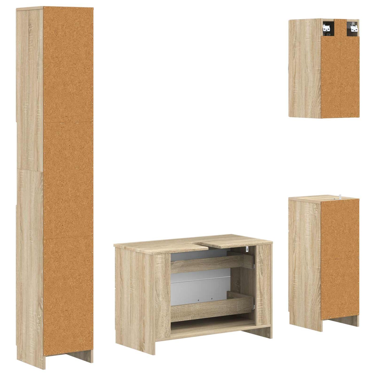 4 Piece Bathroom Cabinet Set UTRECHT Sonoma Oak Engineered Wood